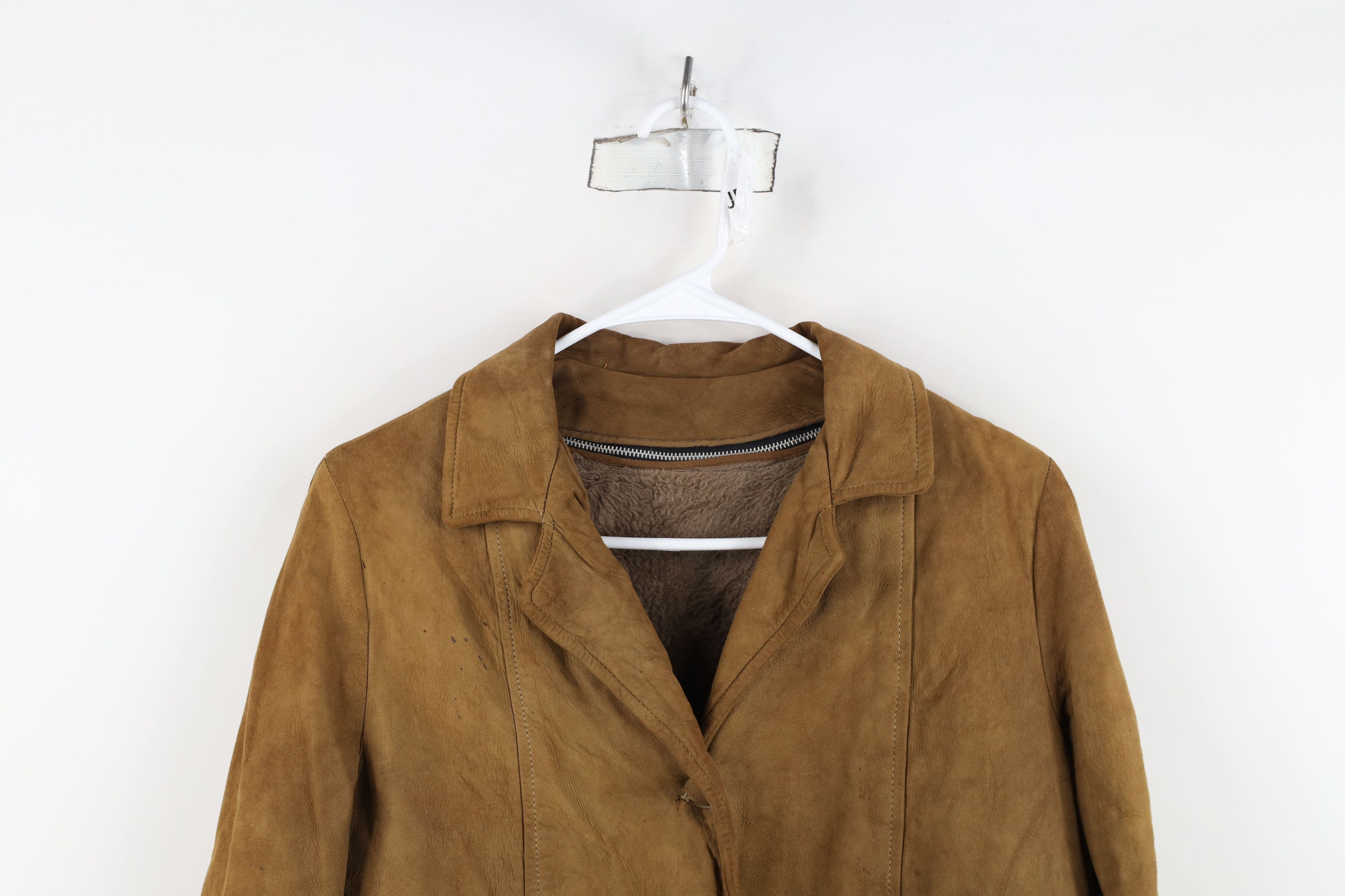 Vintage Vintage 60s Streetwear Lined Suede Leather Jacket Brown Size M / US 6-8 / IT 42-44 - 2 Thumbnail