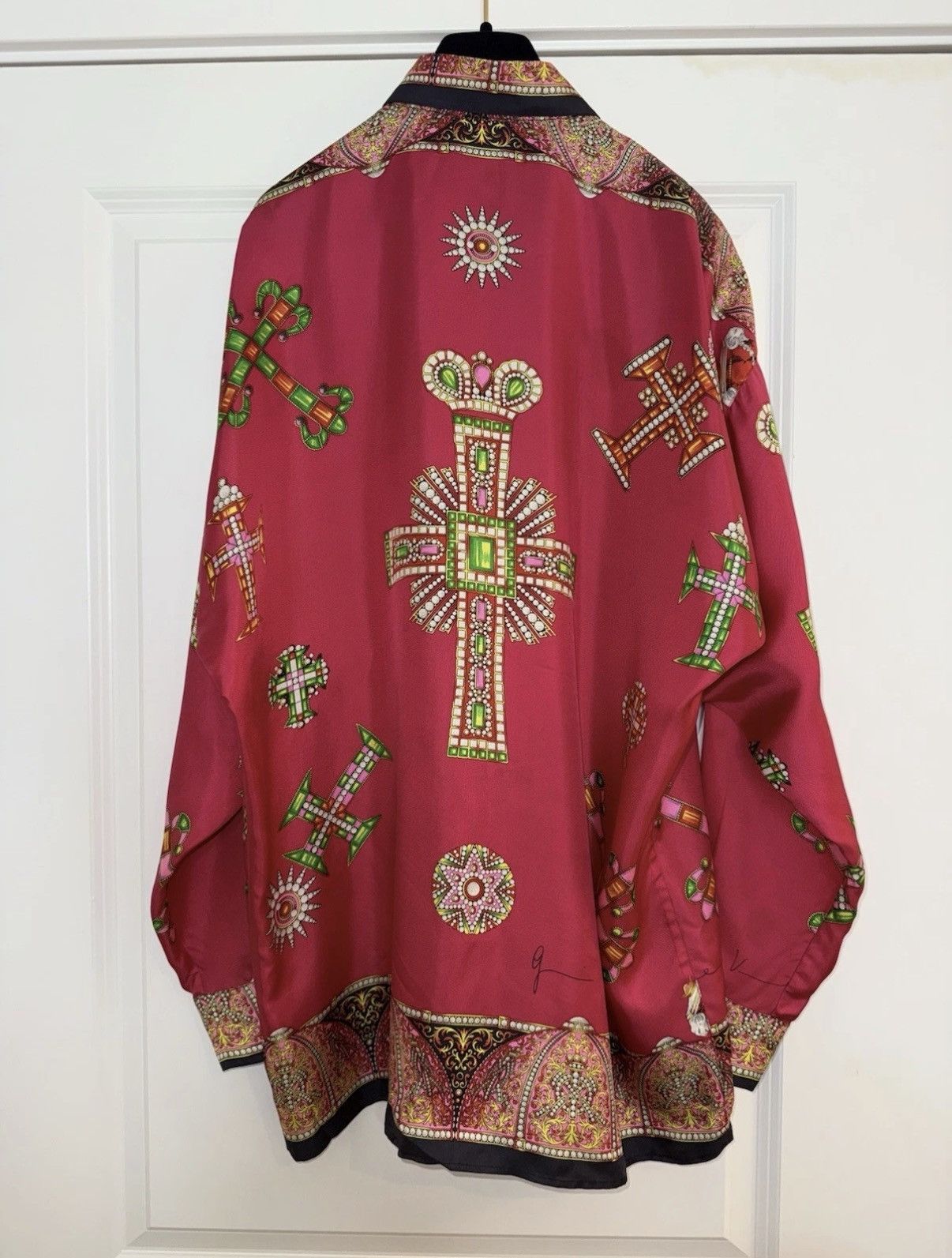 Versace GIANNI VERSACE Silk shirt Le Croci print IT 48 S/S 1992 Size US M / EU 48-50 / 2 - 8 Thumbnail