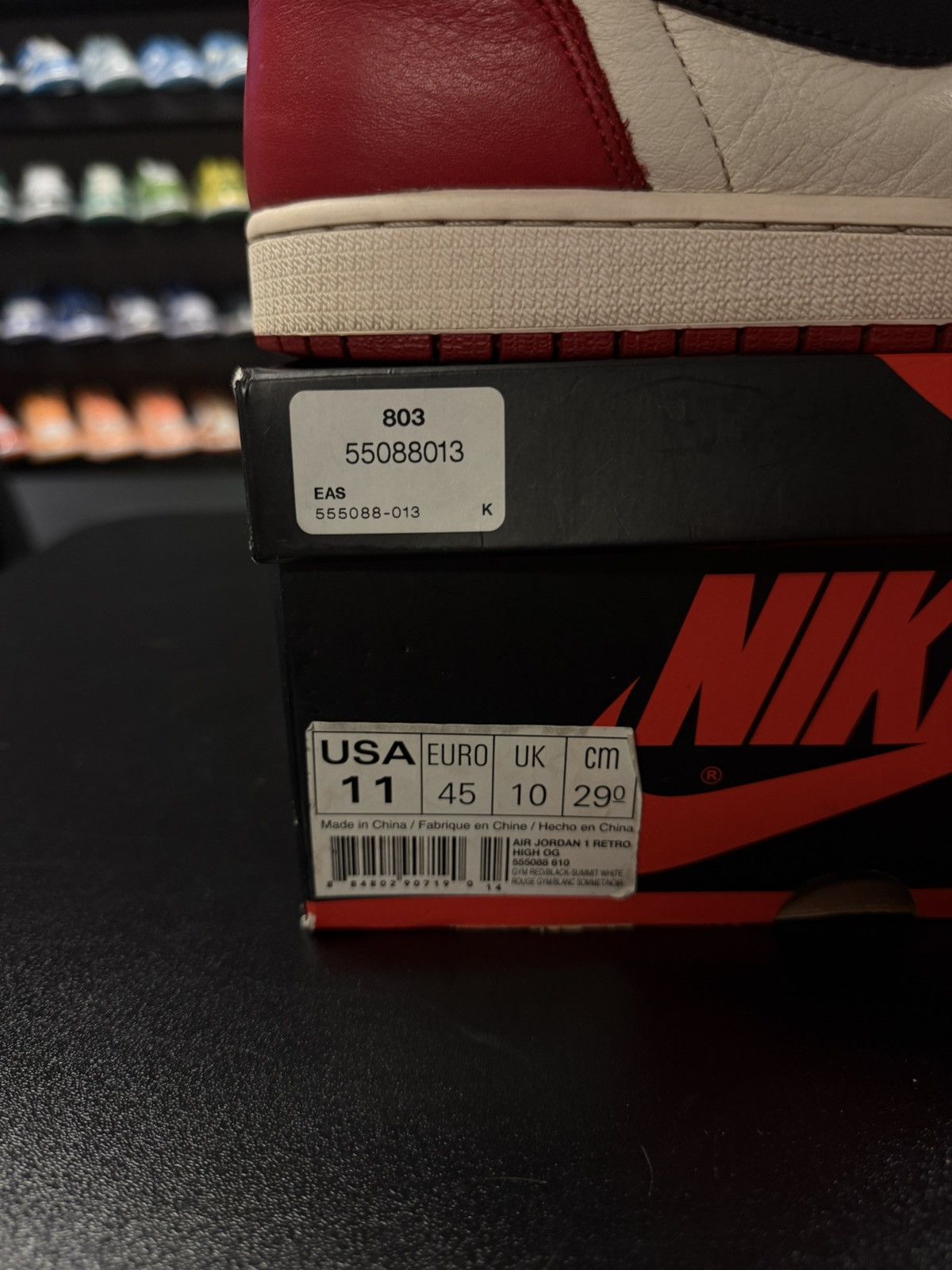 Jordan Brand × Nike Jordan 1 Bred Toe Size 11 Black Red Size 11 Pre Owned Size US 11 / EU 44 - 15 Thumbnail