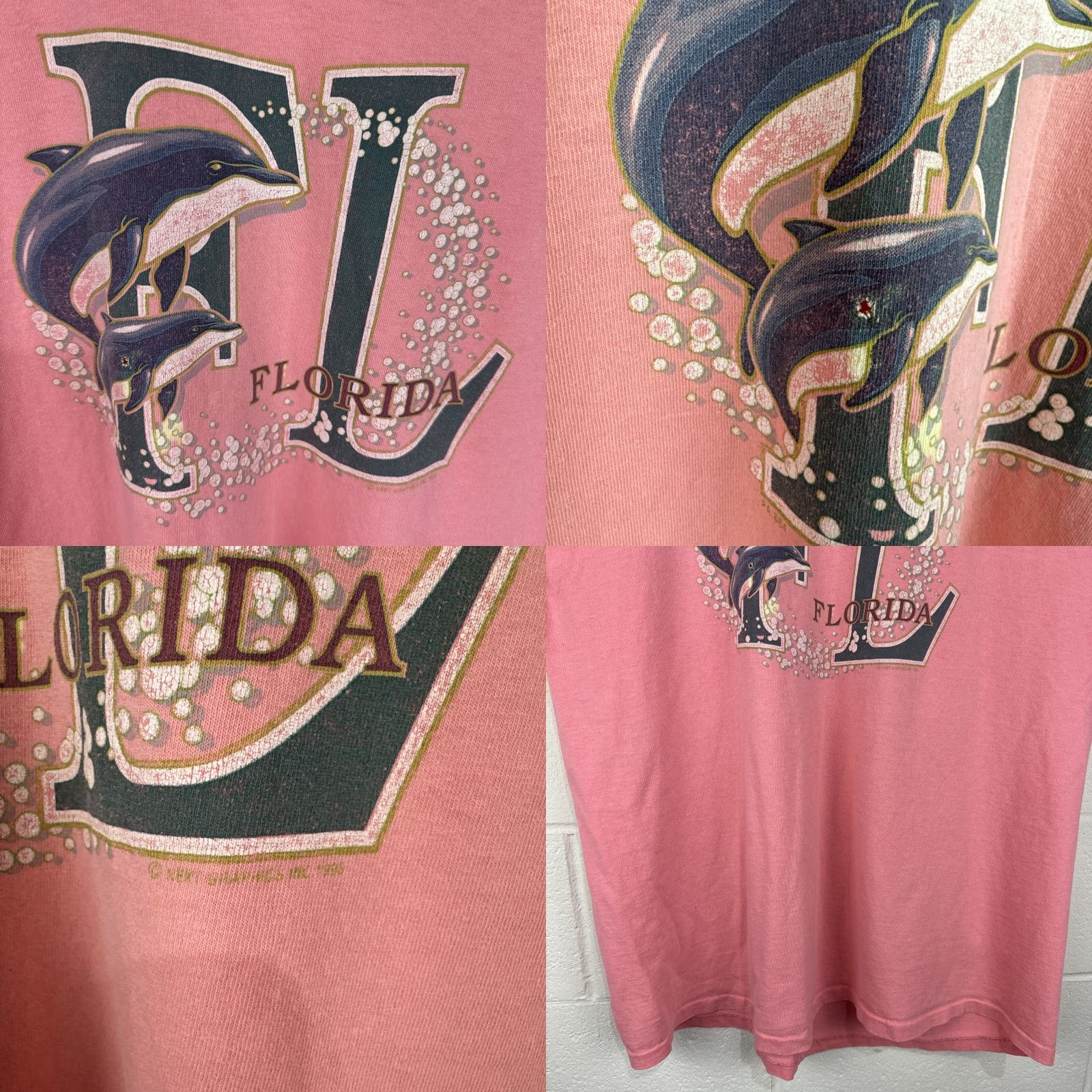 Anvil VINTAGE Florida Destination Anvil T-Shirt 2XL Pink Orca Sea World 90s Grunge Hipster Hippie Men’s Women’s Size US XXL / EU 58 / 5 - 8 Thumbnail