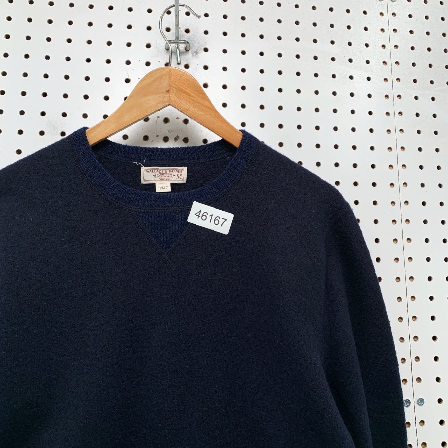 Wallace & Barnes Wallace & Barnes Wool Sweater Mens M Navy Blue Crewneck Retro V Notch Shirt Mens Regular Knit Pullover Winter Fall Clothing Size US M / EU 48-50 / 2 - 7 Thumbnail