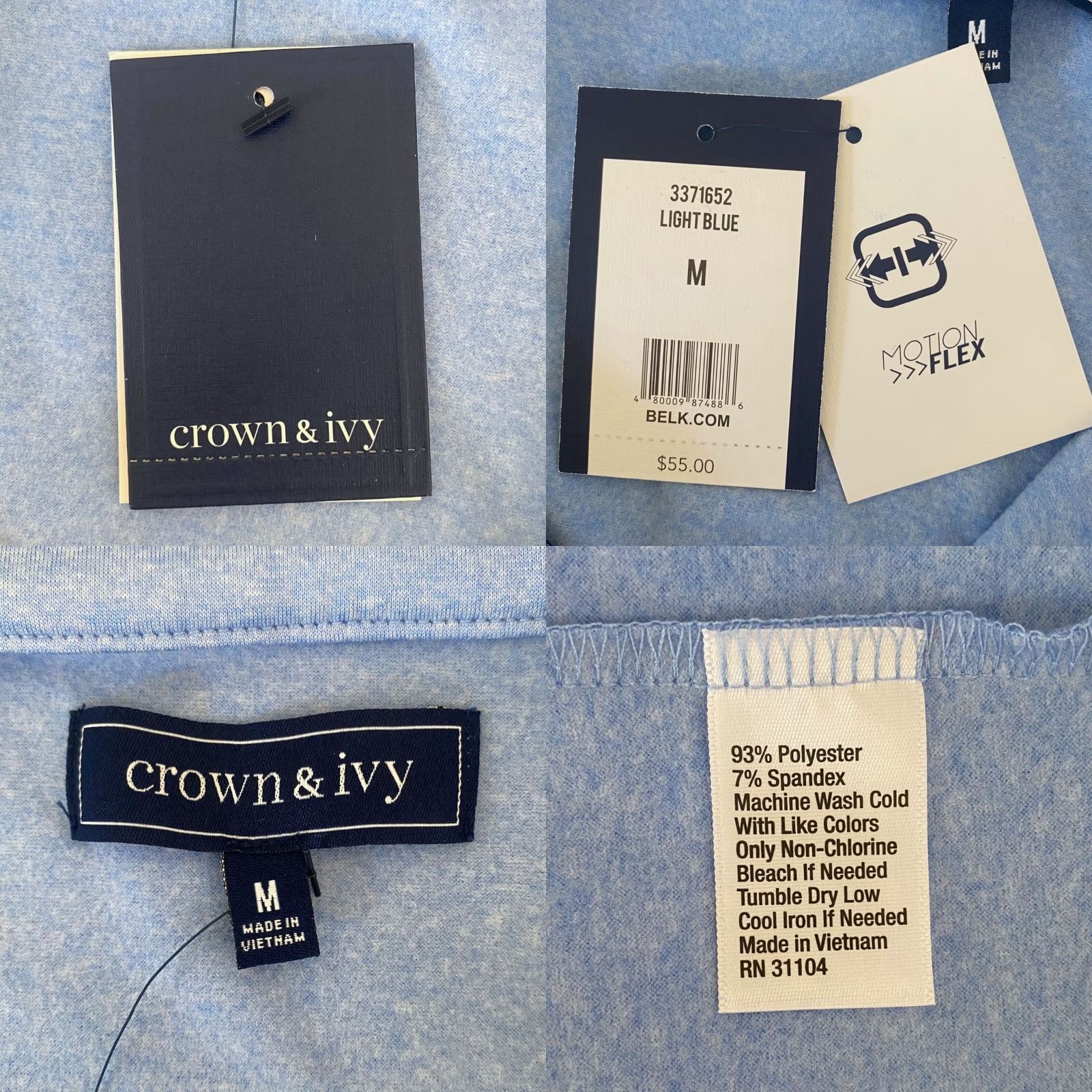 Vintage Crown & Ivy Full Zip Sports Vest Blue Men M Athletic 4-Way Stretch New Vest Size US M / EU 48-50 / 2 - 8 Thumbnail
