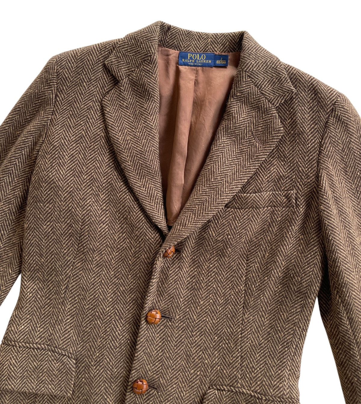 Polo Ralph Lauren RL67 Herringbone Wool Casual Coat Size M / US 6-8 / IT 42-44 - 4 Thumbnail