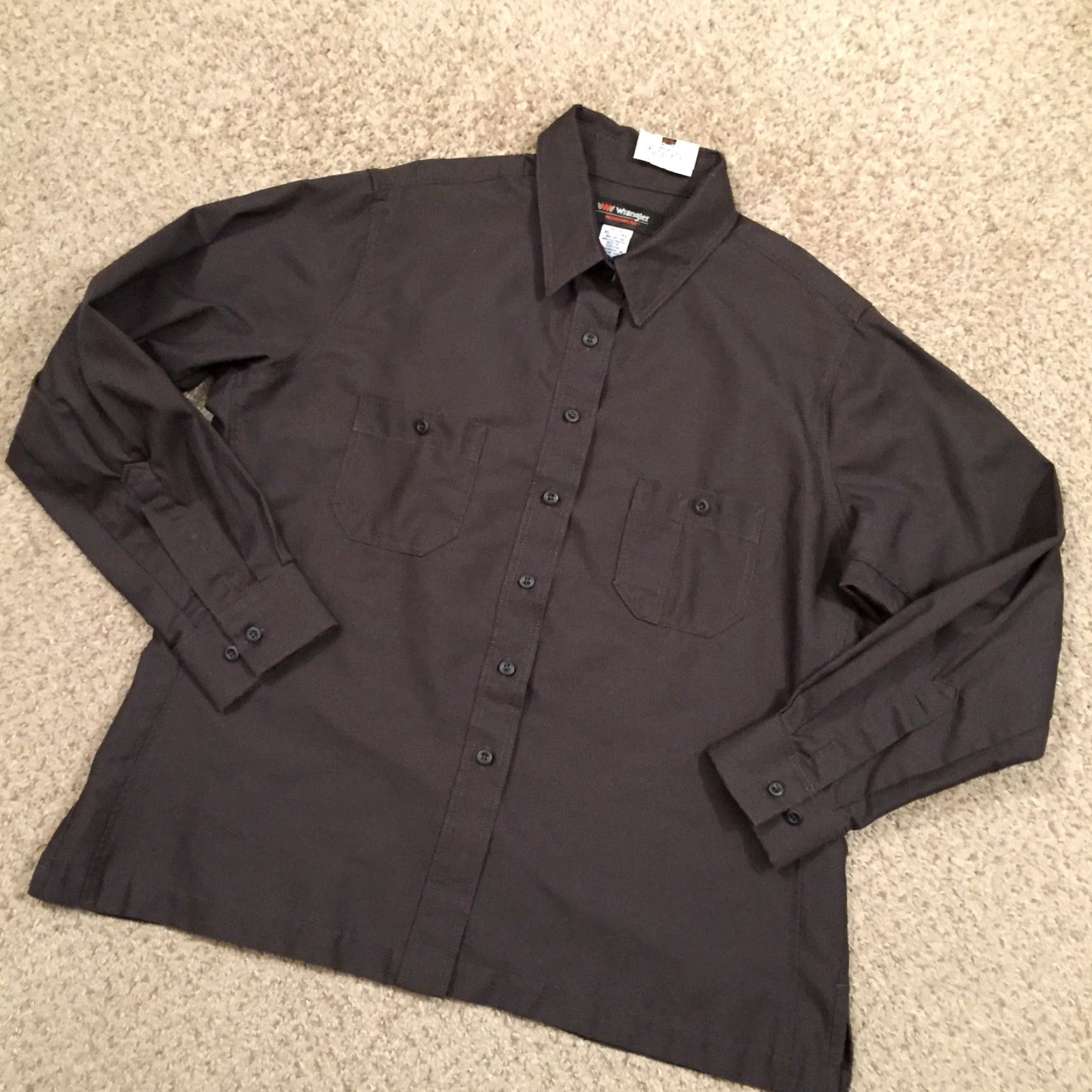 Wrangler Wrangler Shirt Womens XL Gray Long Sleeve Button Up Pockets Workwear Shirt XL Gray Wrangler Women Button-Up Shirt Size XL / US 12-14 / IT 48-50 - 2 Thumbnail