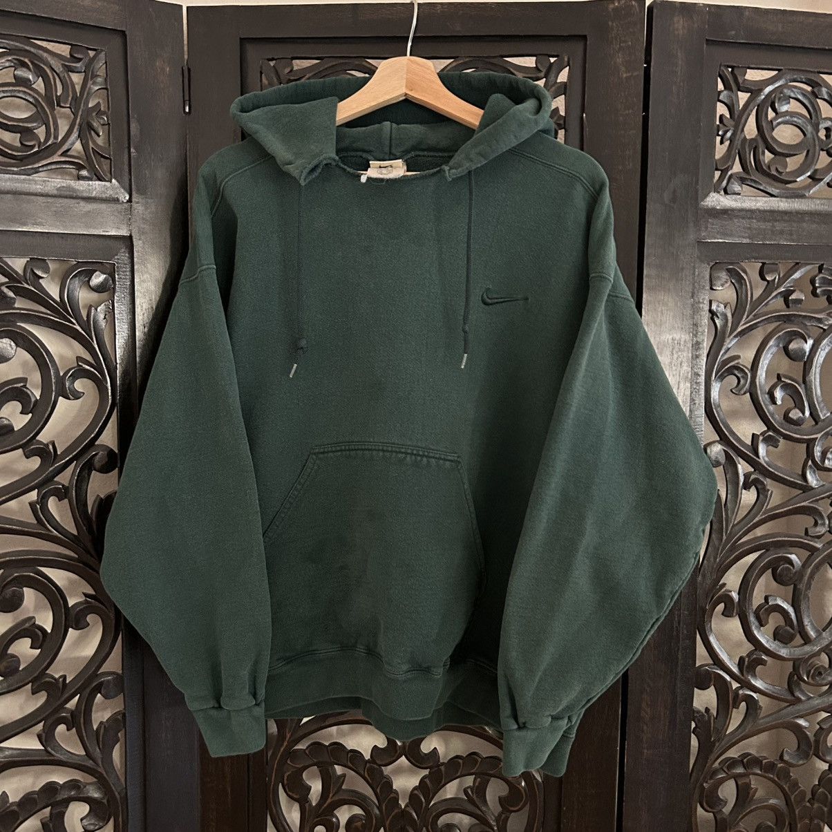 Nike VTG Made In USA Forest Green Nike Hoodie Size US XL / EU 56 / 4 - 1 Thumbnail