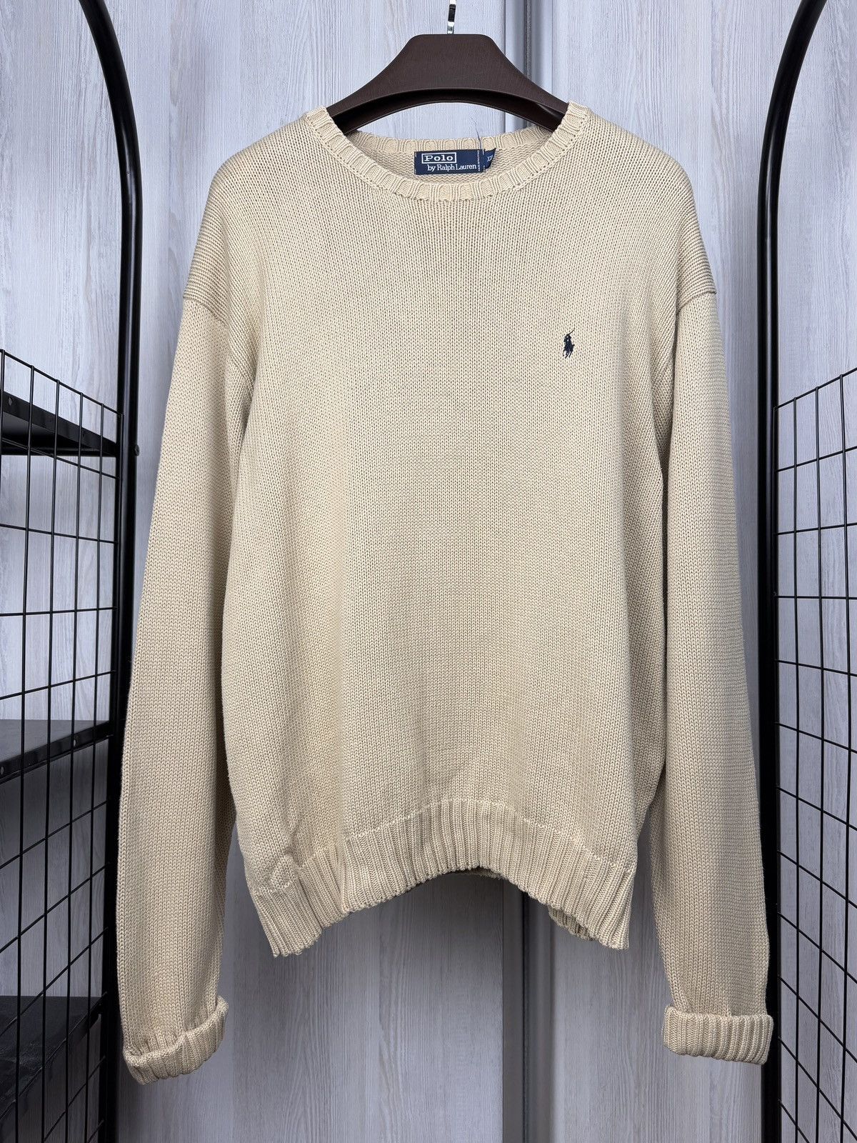 Polo Ralph Lauren Vintage 90s Polo Ralph Lauren Knitted Sweater Beige XXLarge Size US XXL / EU 58 / 5 - 2 Thumbnail