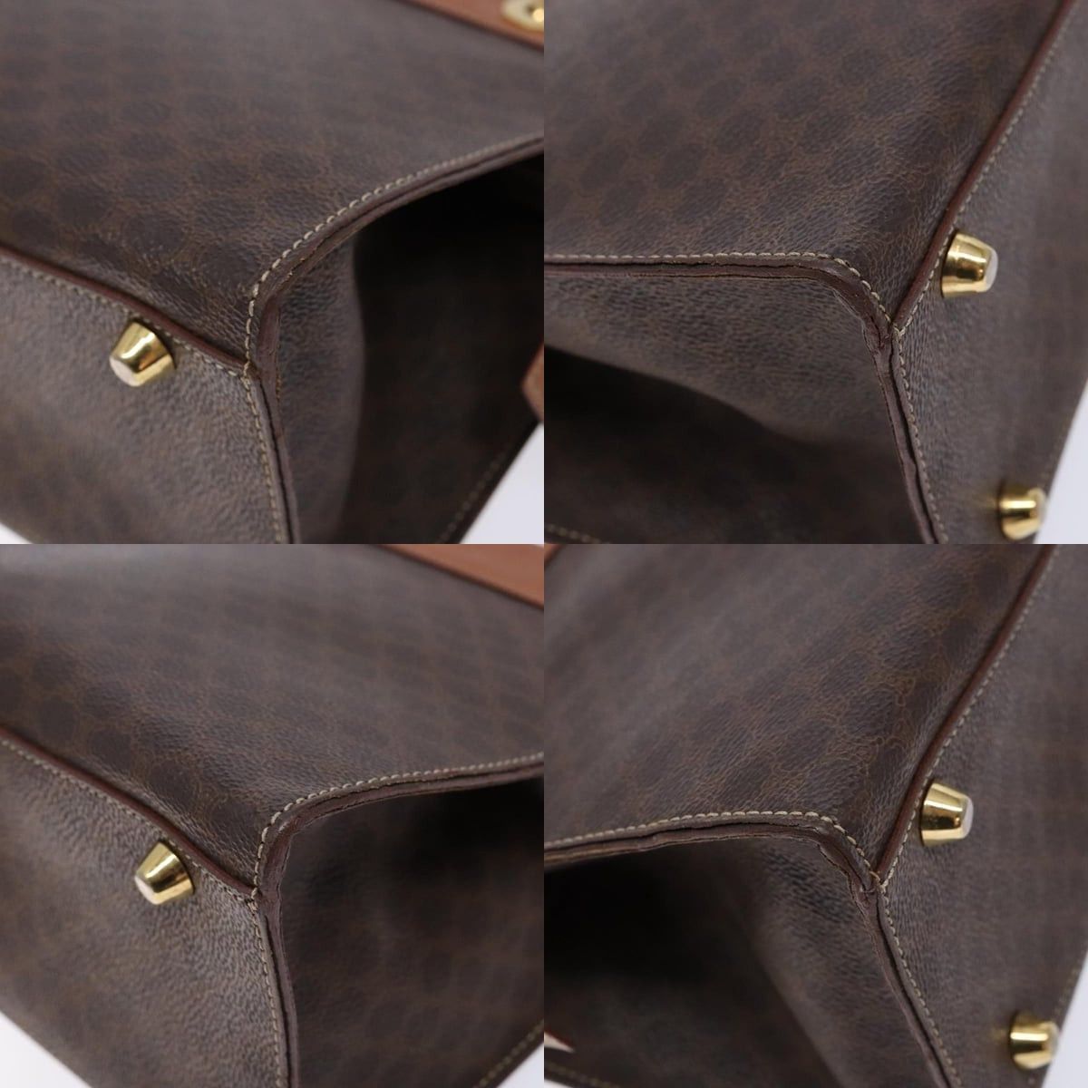 Celine CELINE Macadam Canvas Hand Bag Pvc Leather Brown Gold Size ONE SIZE - 10 Thumbnail