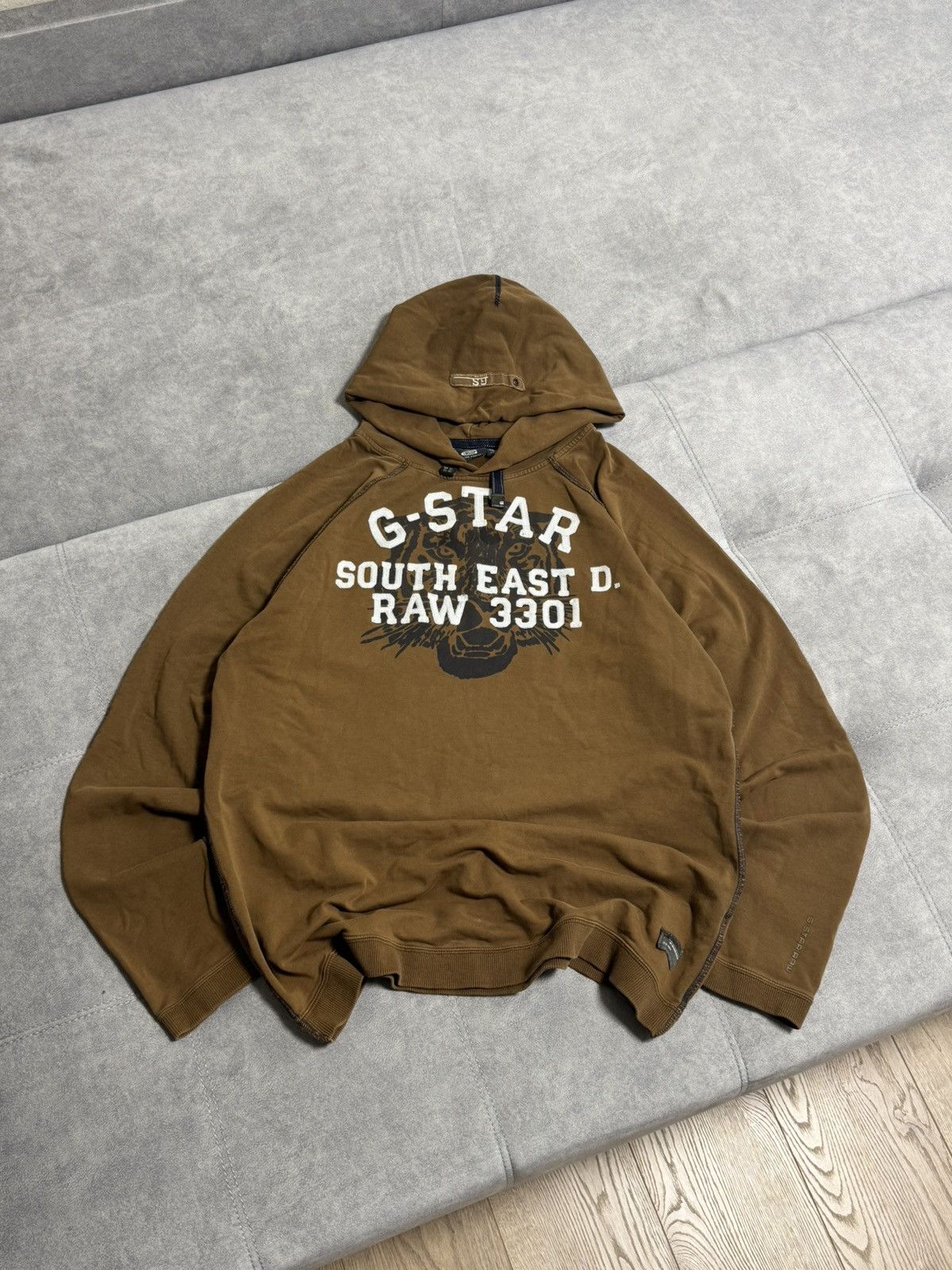 G-Star Vintage G-Star Raw big logo Y2K brown hoodie size Xl mens Size US XL / EU 56 / 4 - 3 Thumbnail