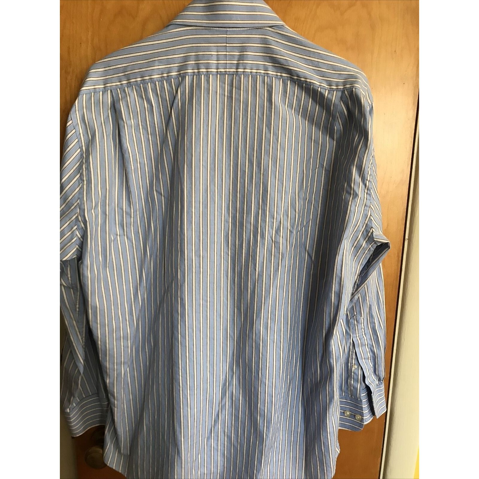 Peter Millar Peter Millar Men’s 16.5 Blue Striped LS Button Down Shirt Size US XL / EU 56 / 4 - 6 Thumbnail