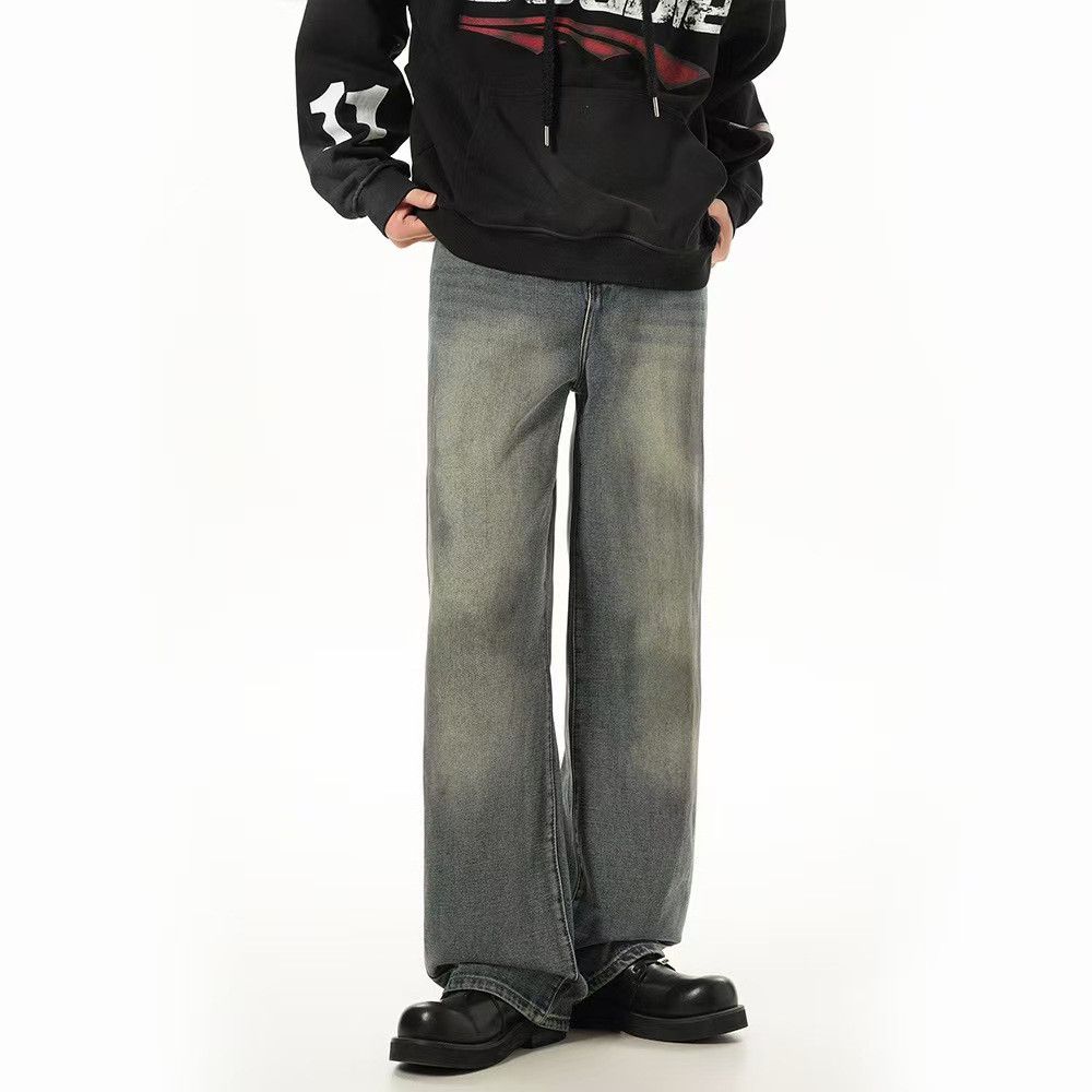 Japanese Brand × Jean Washed and distressed straight-leg baggy jeans Size US 32 / EU 48 - 1 Thumbnail