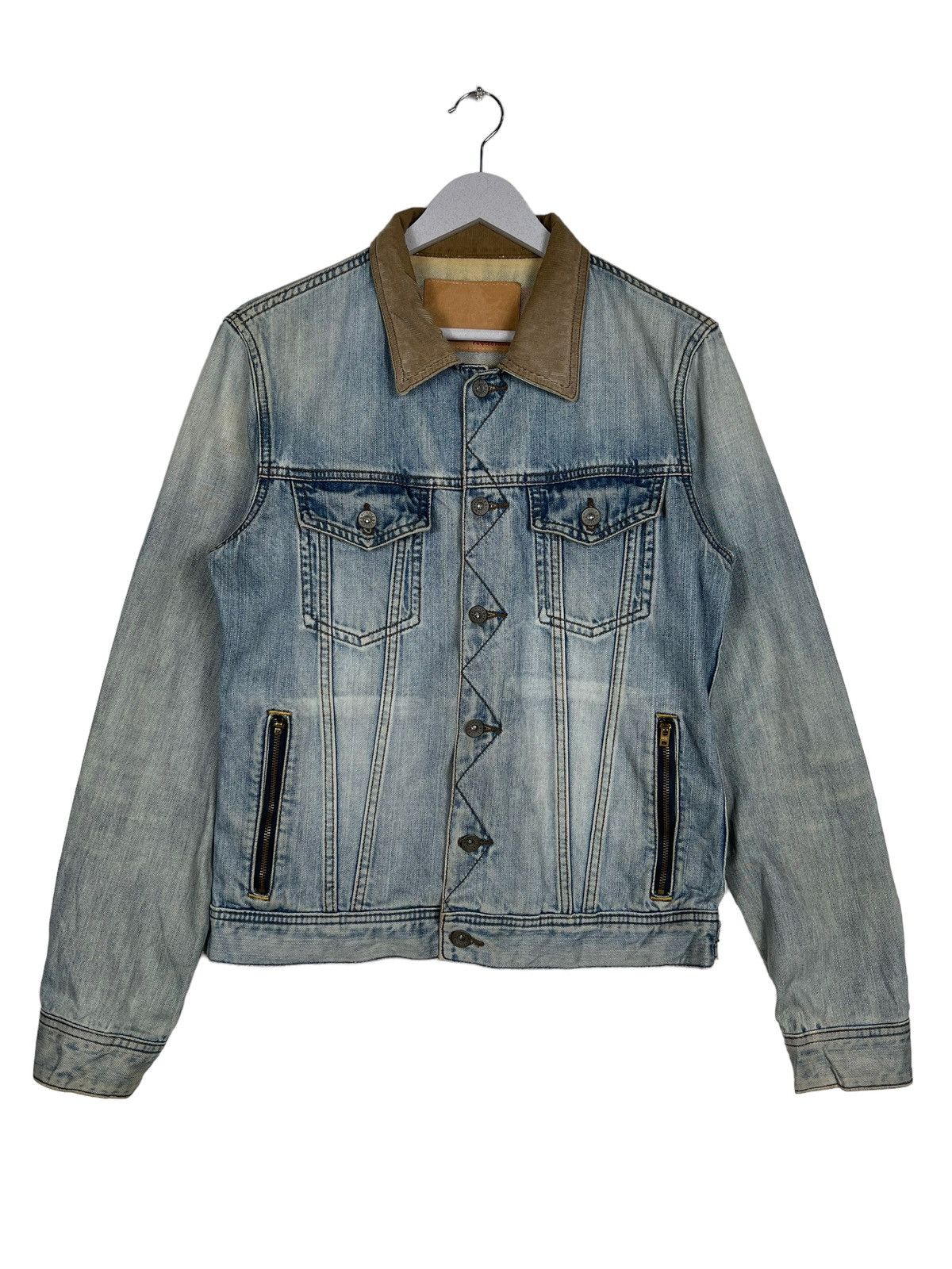 Japanese Brand 🔥 PUPPLE & YELLOW TRUCKER DENIM JACKET Size US M / EU 48-50 / 2 - 1 Thumbnail