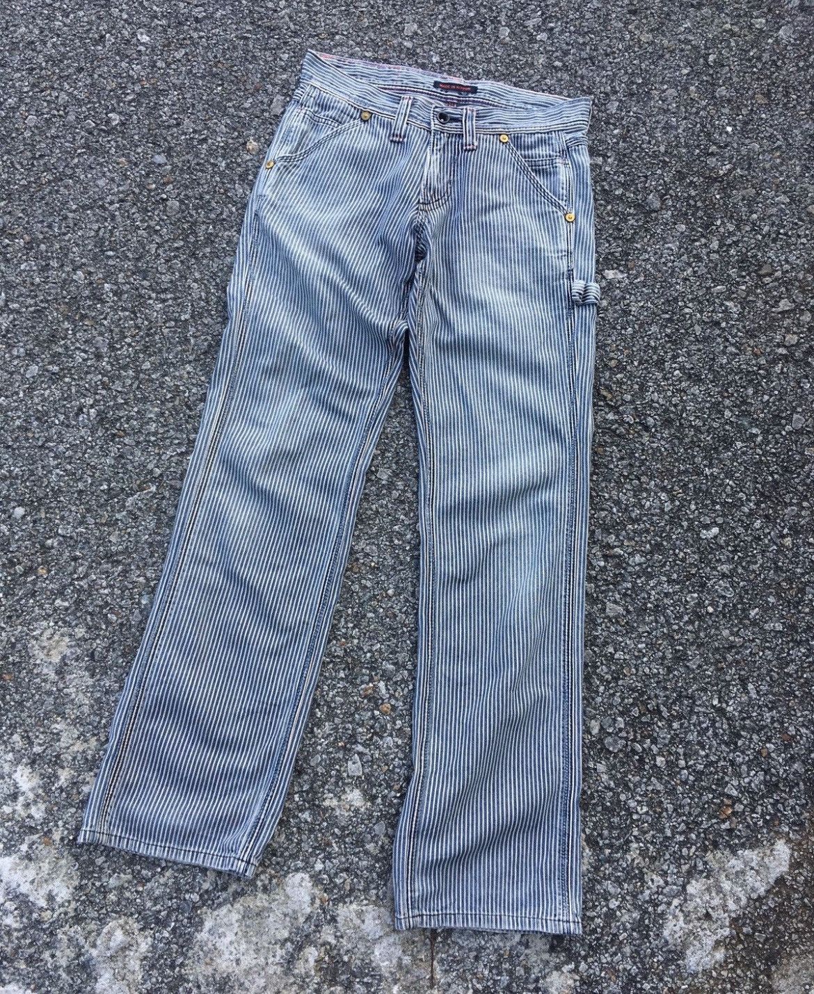 If Six Was Nine × Issey Miyake × Japanese Brand Flare💥 90s Hickory Et Boite Mudwash Pants Jean Size US 29 - 3 Thumbnail