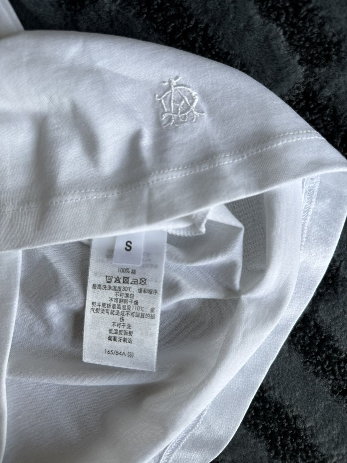 Alfred Dunhill Alfred Dunhill Insignia White Cotton Short Sleeve T-Shirt Size US S / EU 44-46 / 1 - 6 Thumbnail