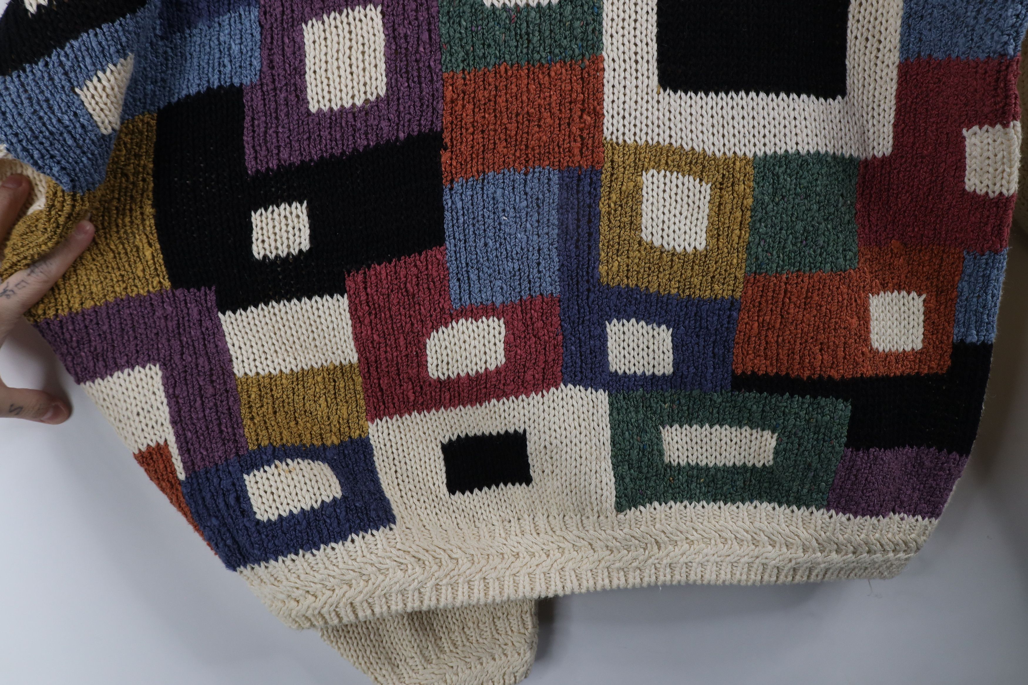 Vintage Vintage 90s Streetwear Chunky Ribbed Knit Crewneck Sweater Size US XL / EU 56 / 4 - 5 Thumbnail