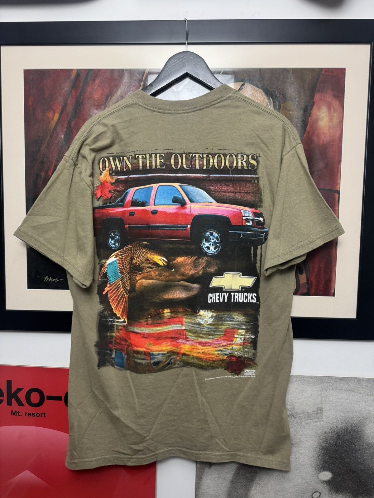 Chevrolet Crazy Vintage Y2K Chevy Trucks Racing Graphic Tee Beige Size US L / EU 52-54 / 3 - 1 Thumbnail
