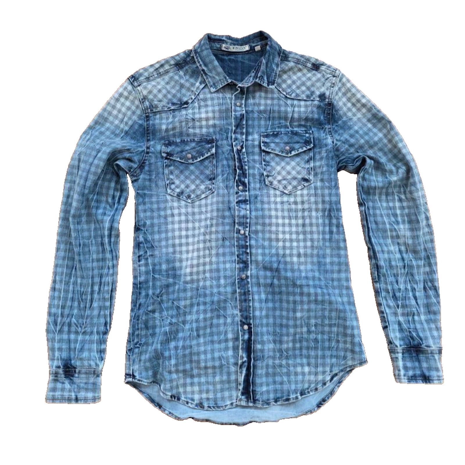 & Other Stories ENOS Men's stylish blue checked denim Medium A001617 Size US M / EU 48-50 / 2 - 1 Thumbnail