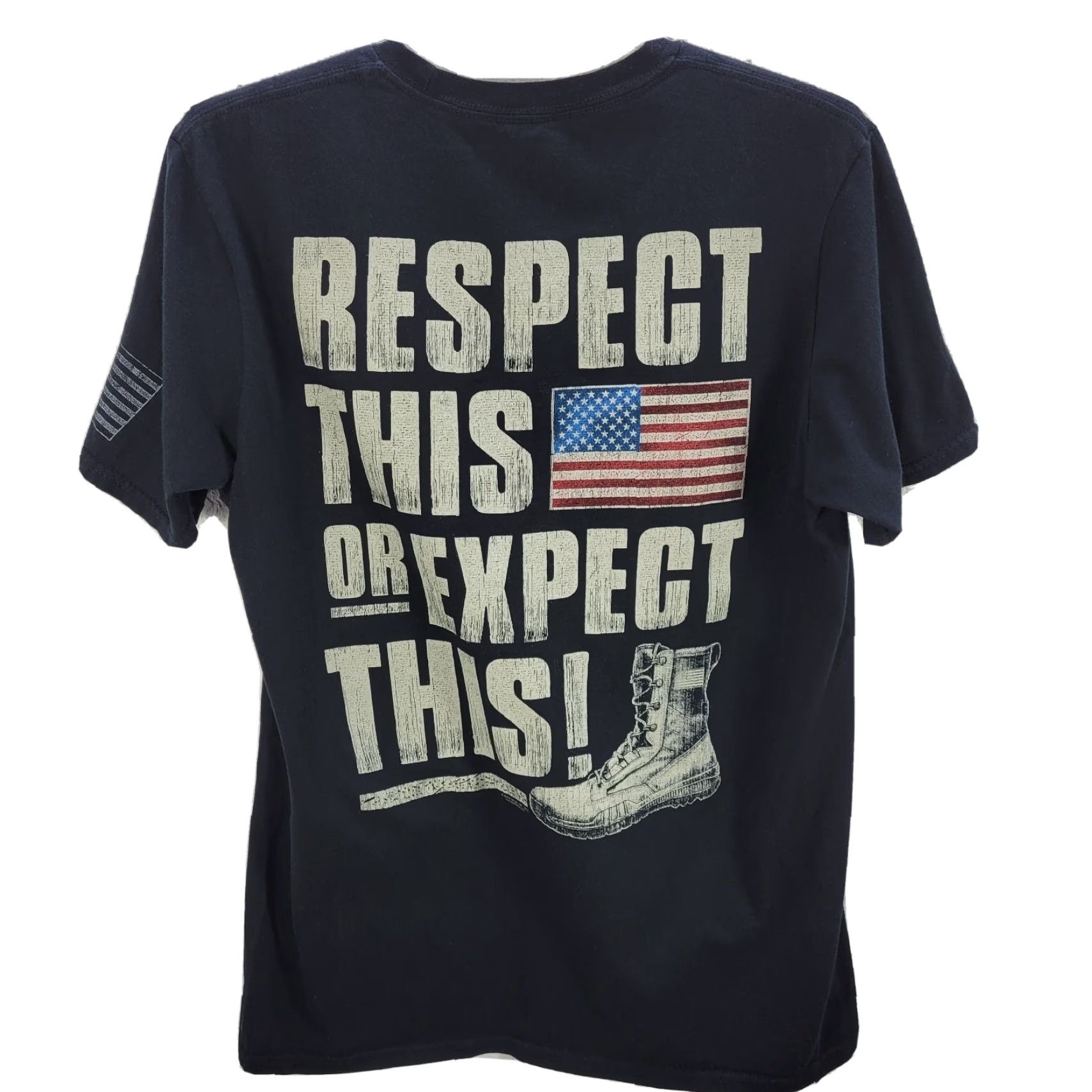 Vintage Buck Wear Respect This or Expect this 2016 T-Shirt Black S Mens Crew Neck Short Sleeve Graphic Tee Size US S / EU 44-46 / 1 - 3 Thumbnail