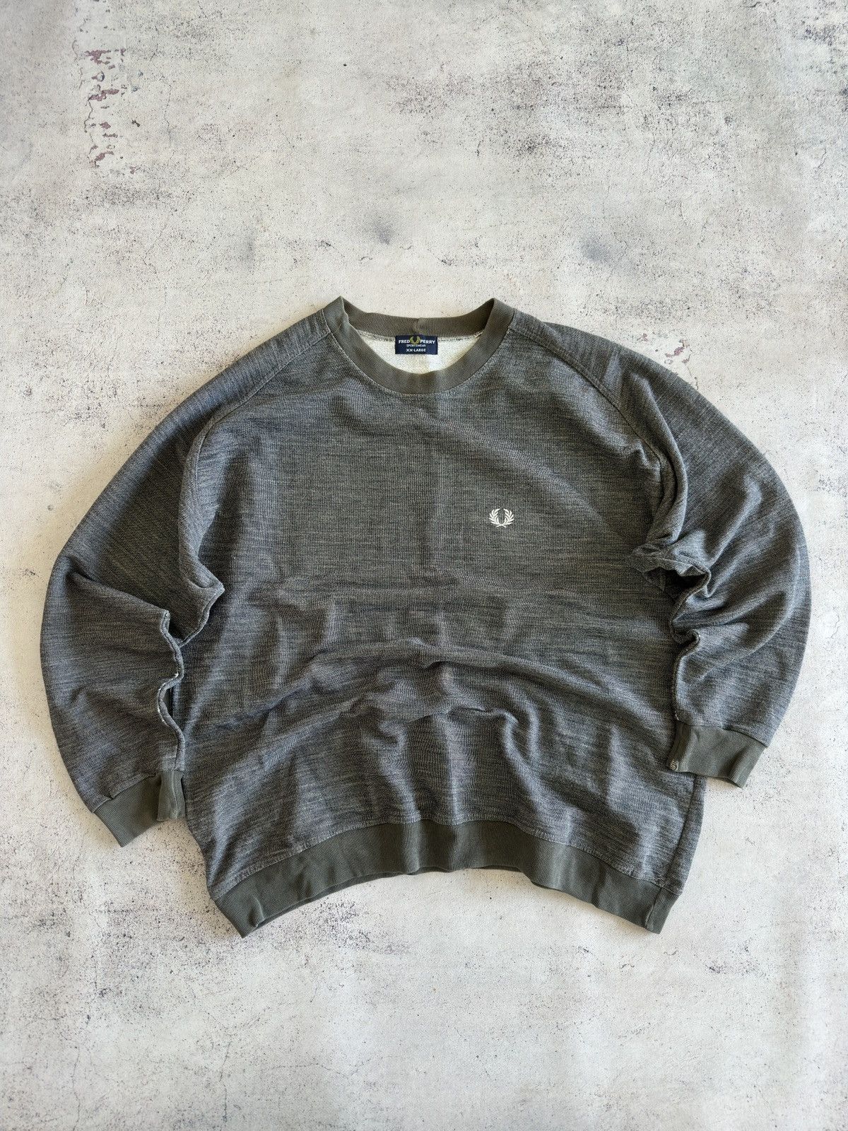 Fred Perry Vintage Fred Perry Gray Cotton Sweatshirt Made In Germany Size US XXL / EU 58 / 5 - 1 Thumbnail