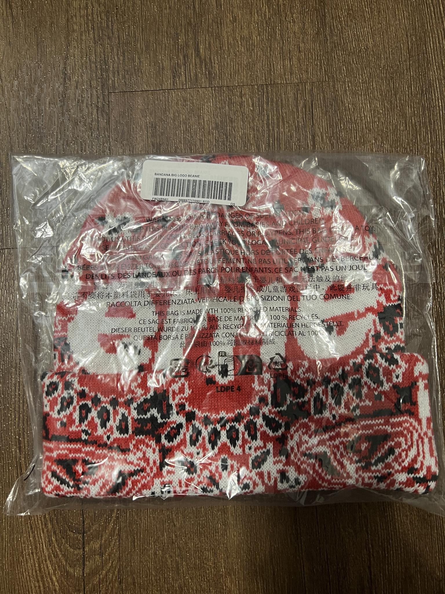 Supreme Supreme Bandana Big Logo Beanie Red FW 2024 Size ONE SIZE - 2 Thumbnail