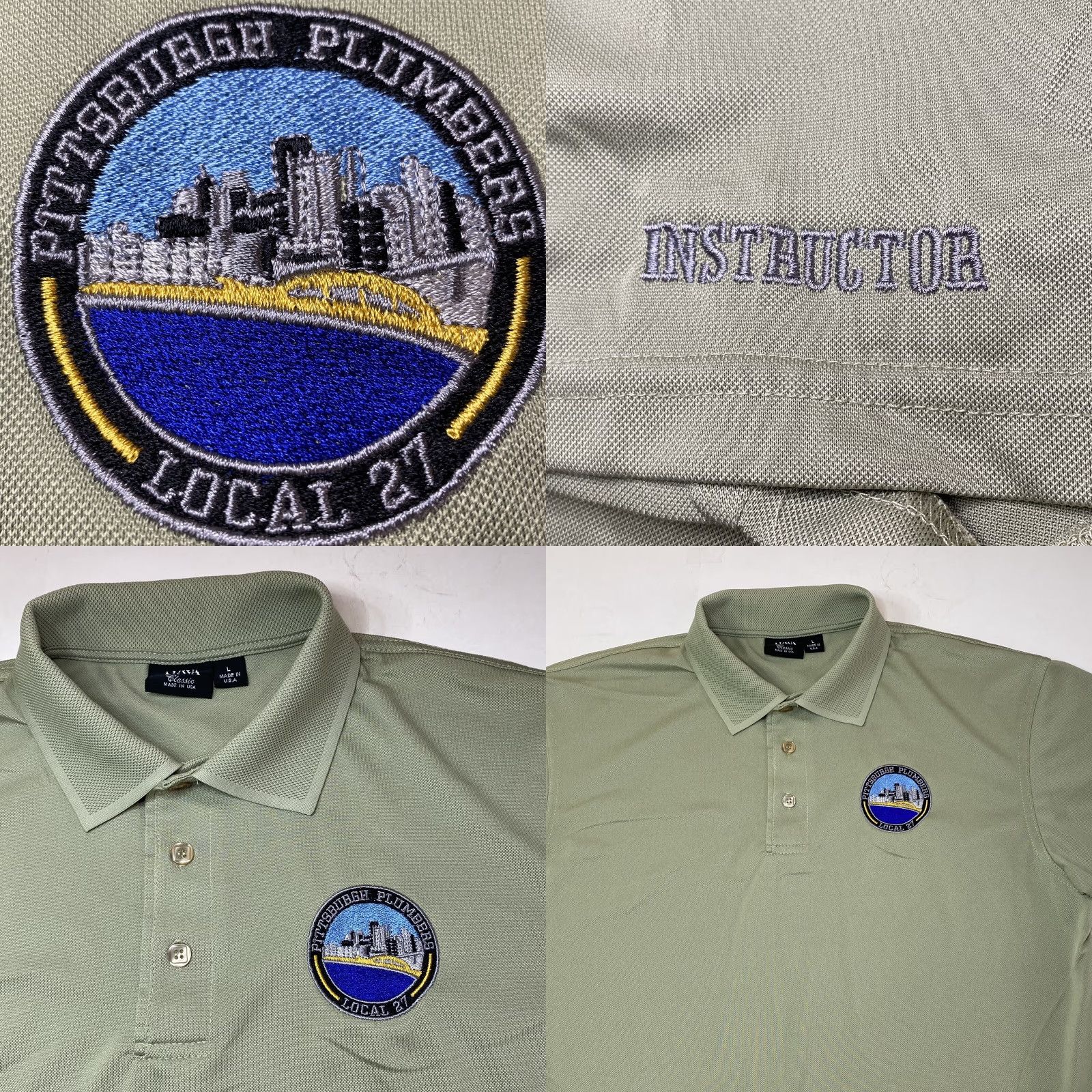Vintage VINTAGE Pittsburgh Plumbers Local Union #27 Mens Polo Shirt L Green Made In USA Size US L / EU 52-54 / 3 - 8 Thumbnail