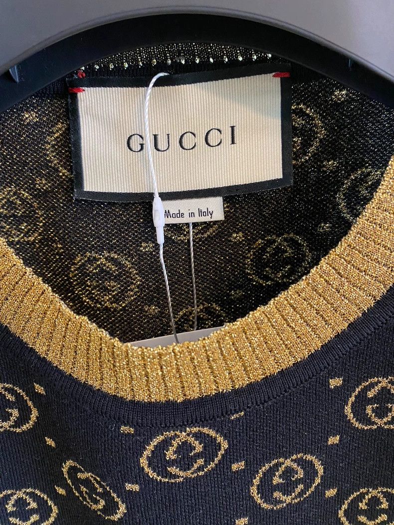 Gucci GucciThread full logo knitted short-sleeved T-shirt 2503-Ne Size XXS / US 00 / IT 34 - 7 Thumbnail