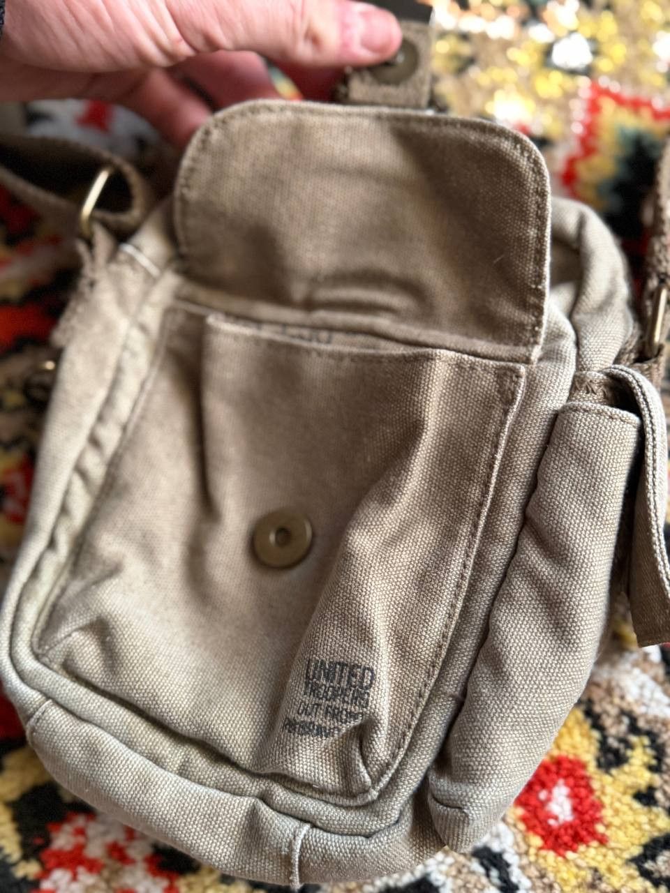 Japanese Brand Vintage 90s Army Style Washed Cargo Multizip Bag Size ONE SIZE - 6 Thumbnail