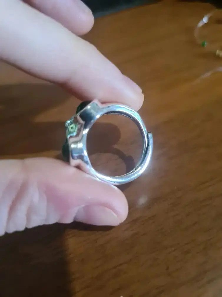Jewelry Green Eye Toad Adjustable Ring Size ONE SIZE - 3 Thumbnail