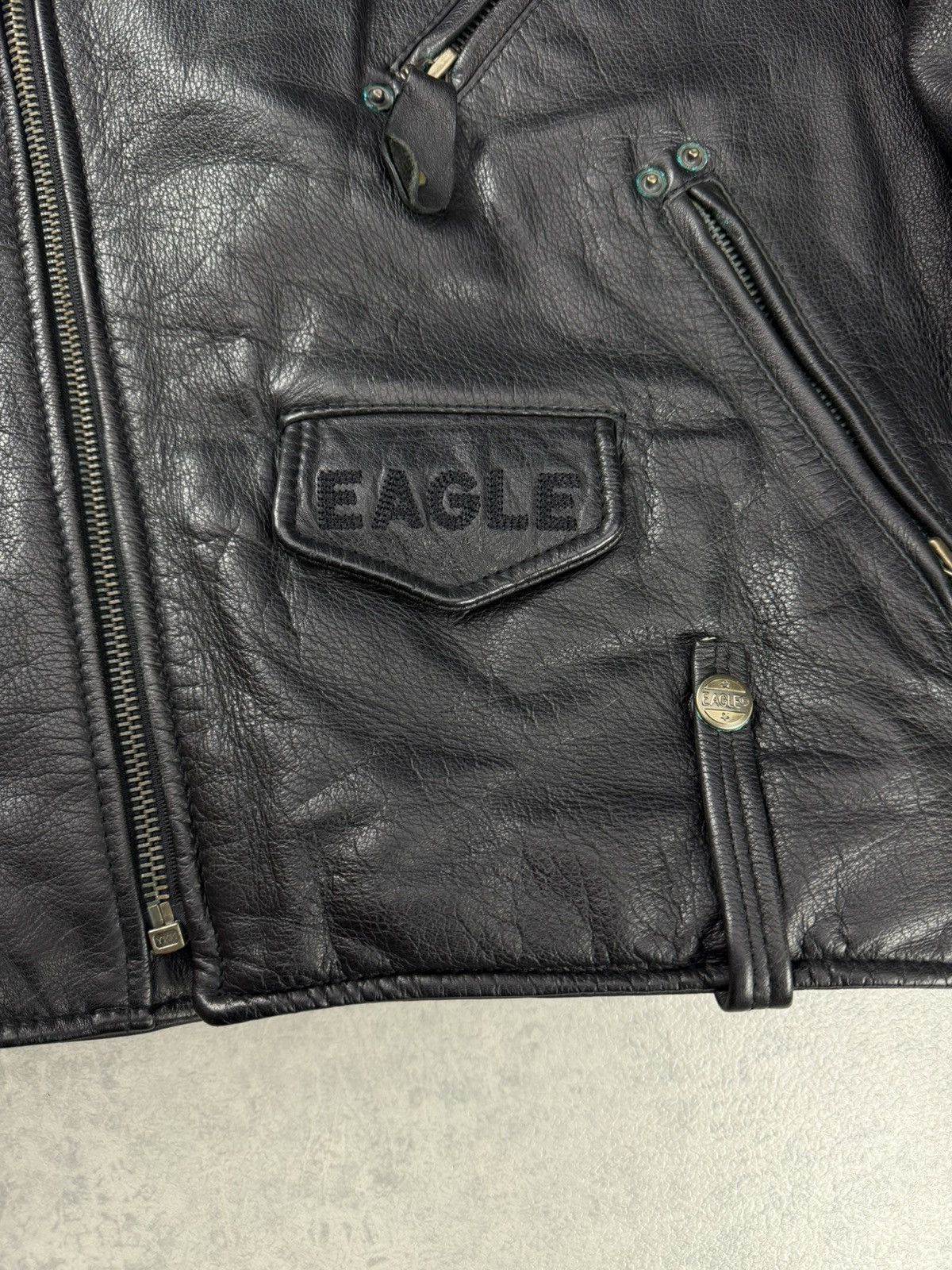 Genuine Leather Vintage Eagle Force Leather Motorcycle Biker Jacket Black Size US M / EU 48-50 / 2 - 4 Thumbnail