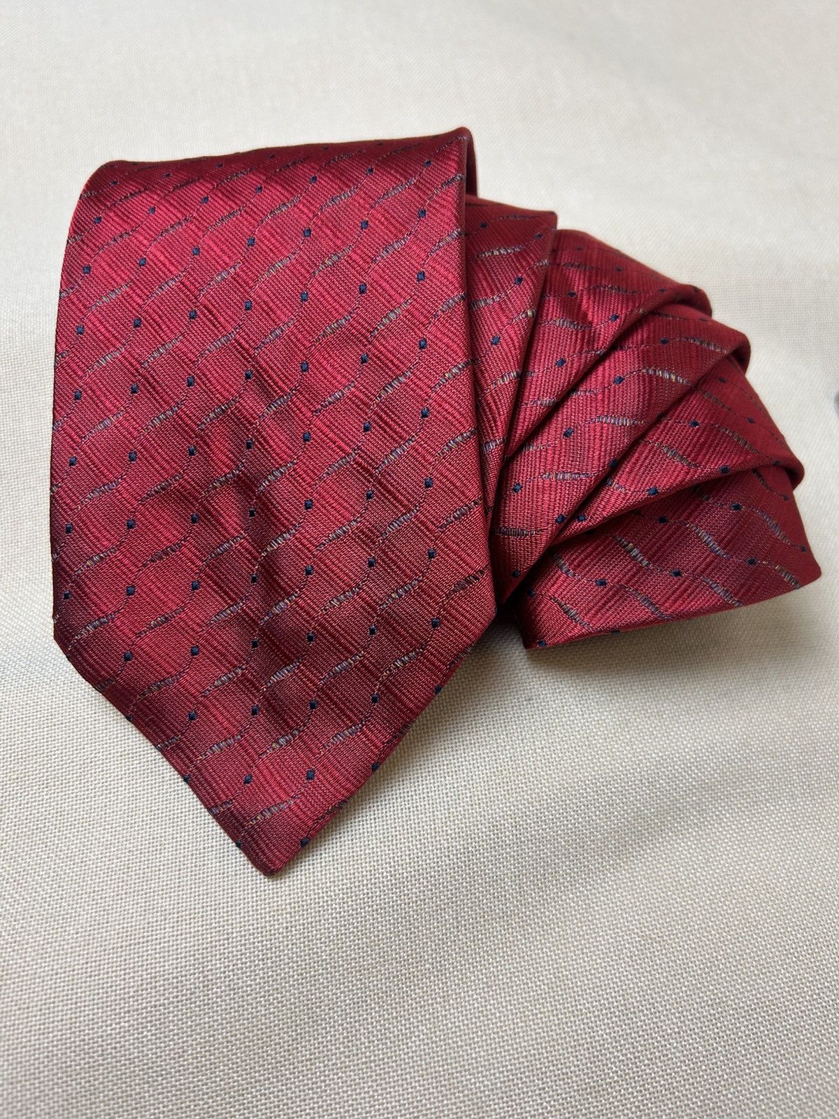 Valentino Valentino red abstract Silk Mens Tie Size ONE SIZE - 2 Thumbnail