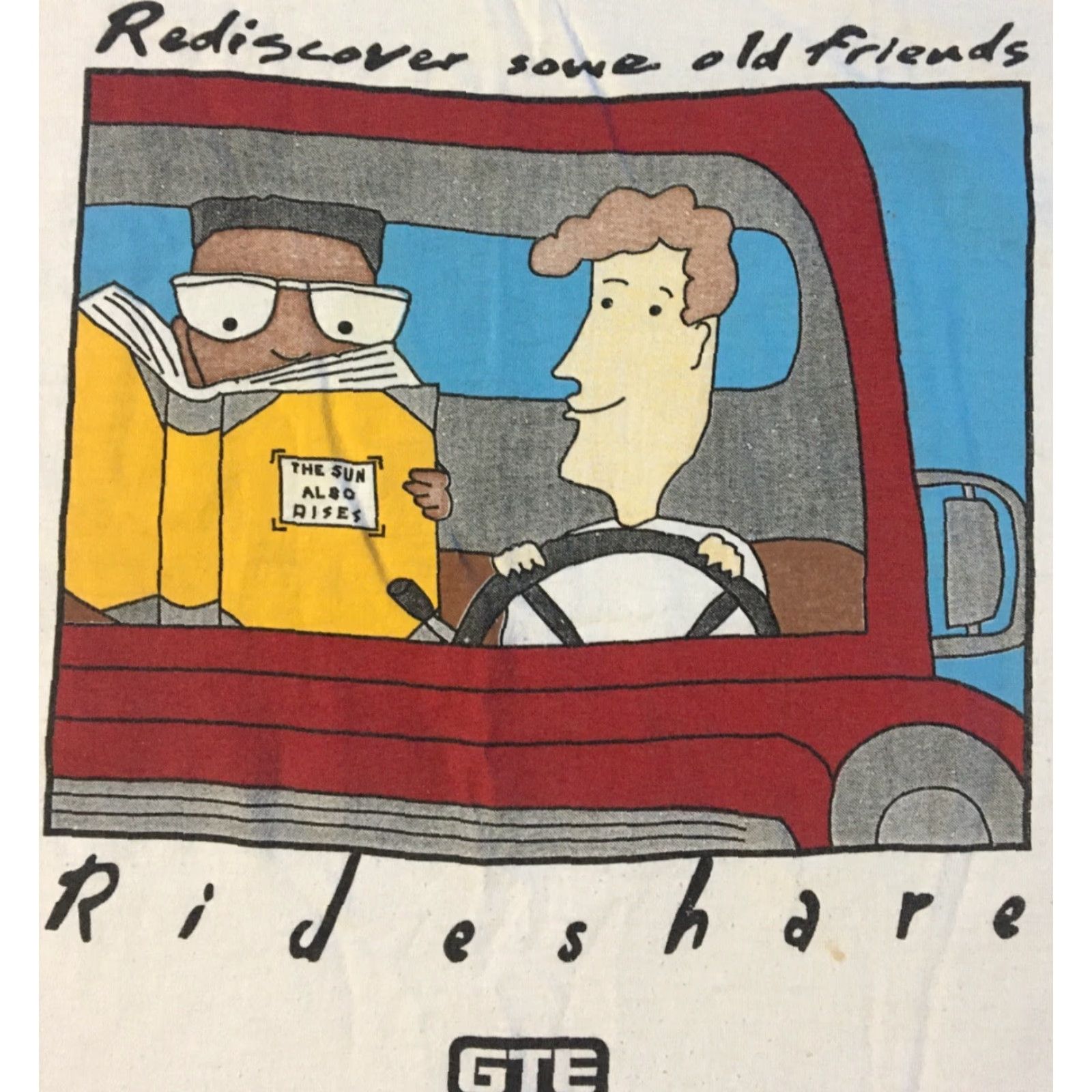 Vintage VINTAGE GTE Shirt XL 2XL White Carpool 90s 80s Retro Distressed Single Stitch Driving Cartoon Graphic Mens Shirts Size US XXL / EU 58 / 5 - 2 Thumbnail