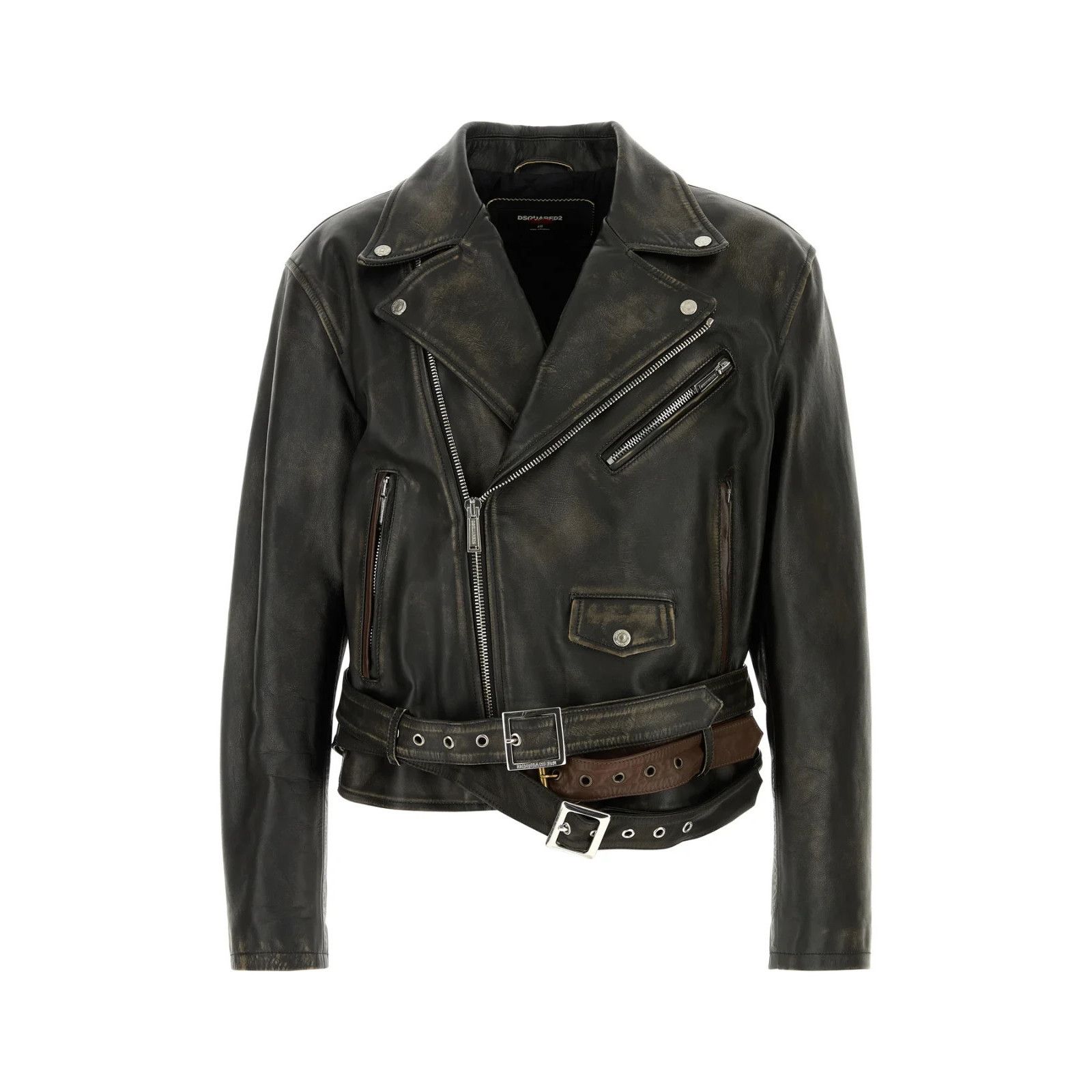 Dsquared2 DSQUARED2 Dark Brown Leather Jacket New & Authentic (Men's s Size US M / EU 48-50 / 2 - 1 Thumbnail
