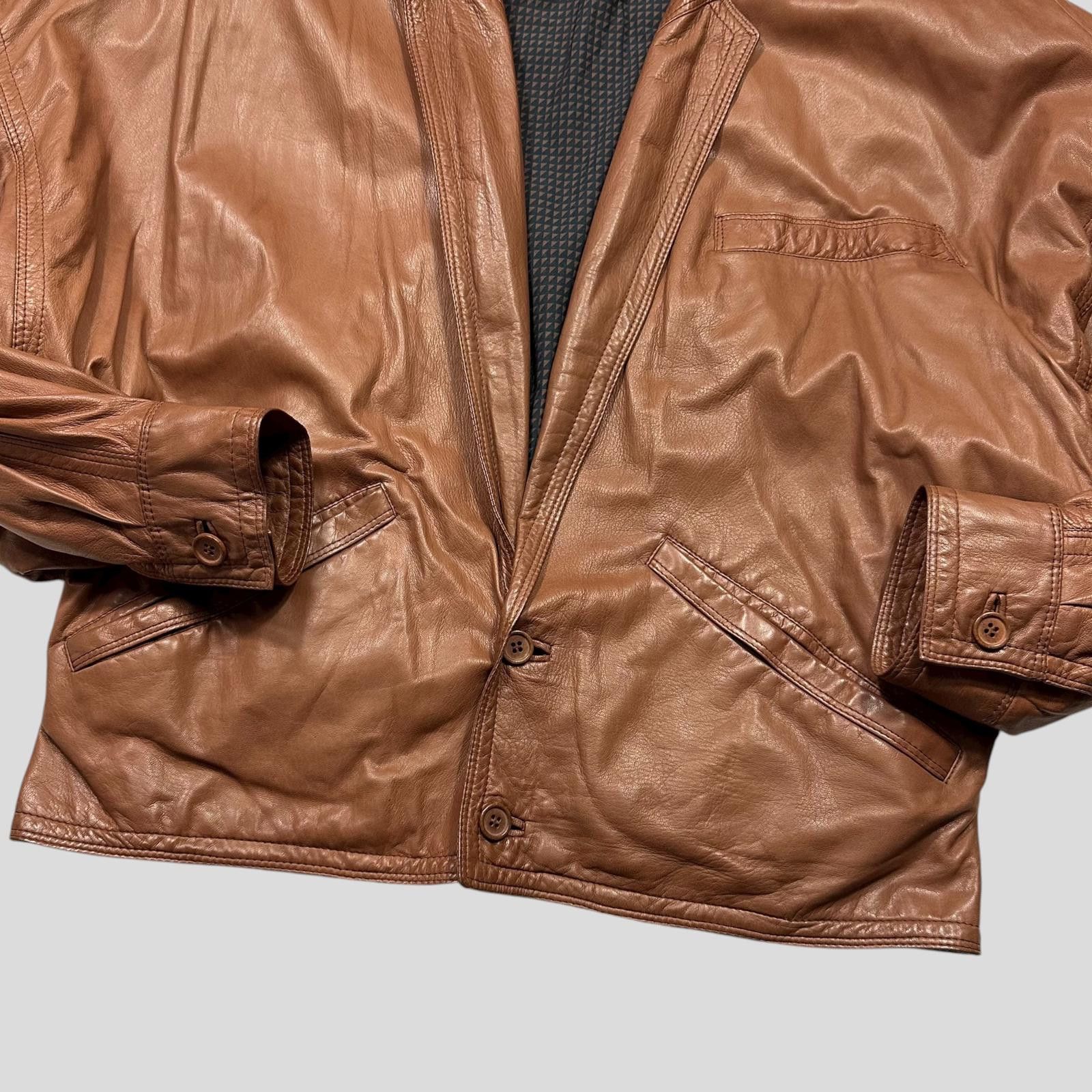 Versace Gianni Versace 80’s Leather Kimono Open Bomber Jacket - L Size US L / EU 52-54 / 3 - 3 Thumbnail