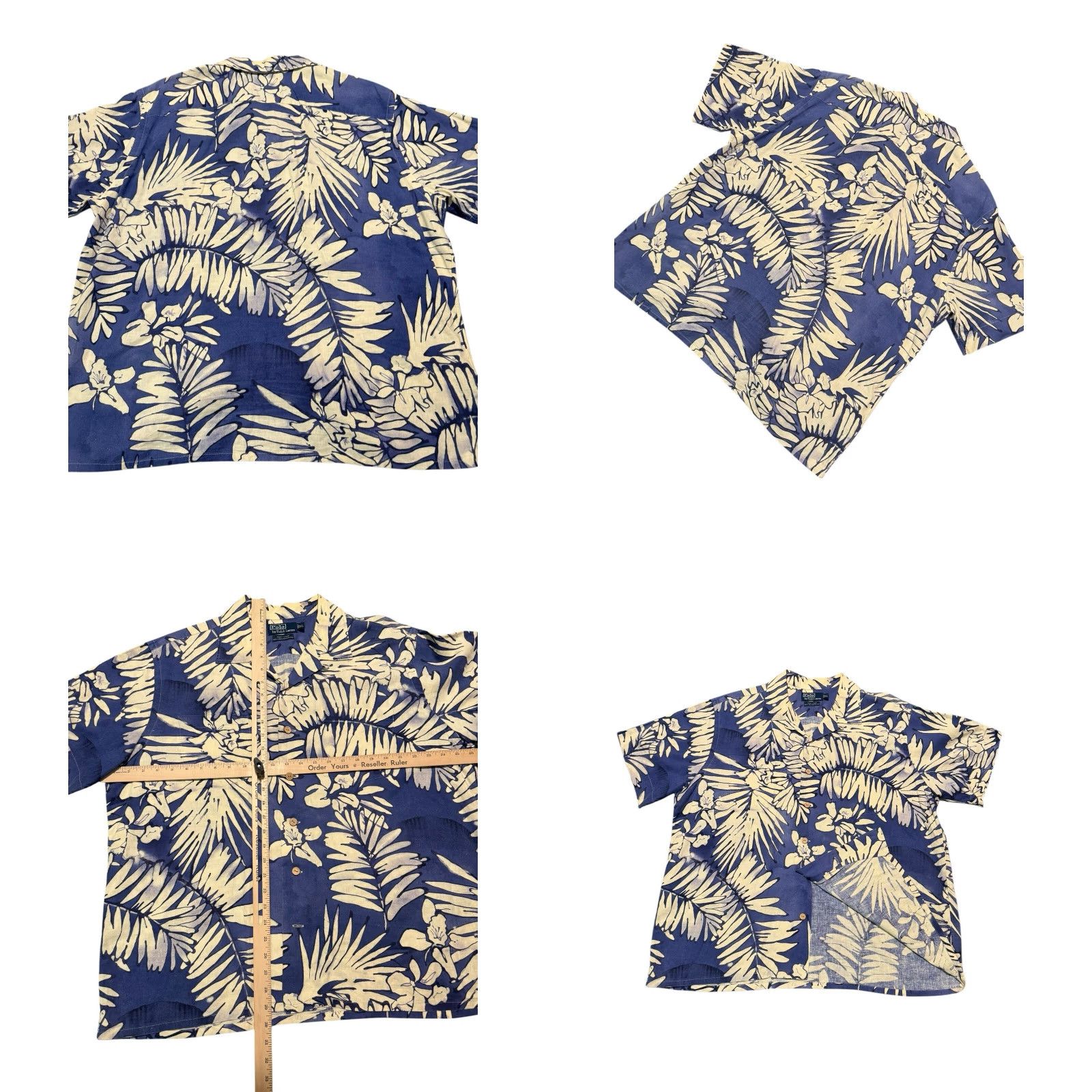 Polo Ralph Lauren VTG Polo Ralph Lauren Shirt Mens XL Blue Floral Camp Linen Blend Andy Camp Loop Shirt Size US XL / EU 56 / 4 - 8 Thumbnail