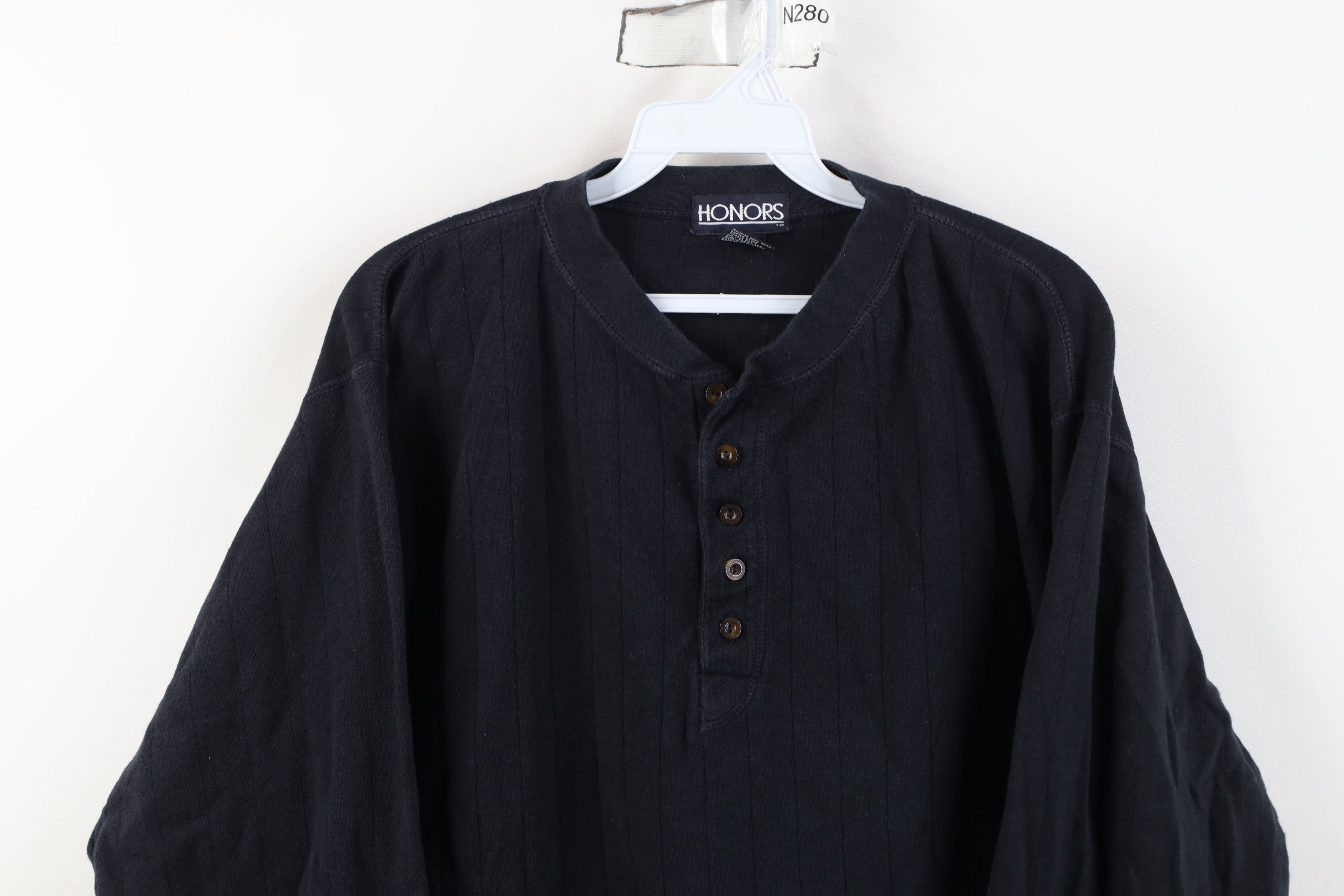 Vintage Vintage 90s Streetwear Ribbed Long Sleeve Henley T-Shirt Size US M / EU 48-50 / 2 - 2 Thumbnail