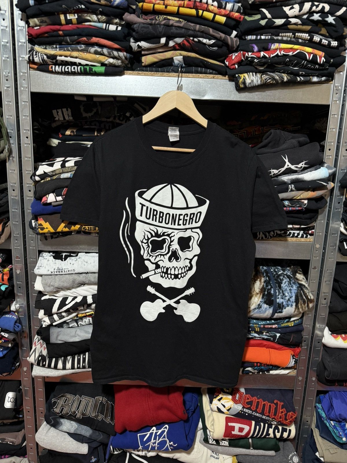 Band Tees Vintage 2000’s Turbonegro Rock Band Skull Smoking T-Shirt Size US L / EU 52-54 / 3 - 1 Thumbnail