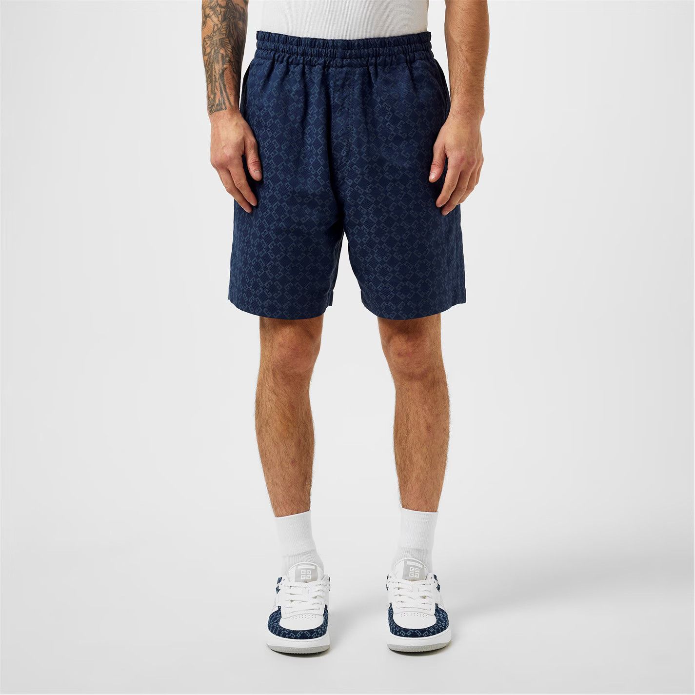 Givenchy o1g2r1mq0426 Monogram Shorts in Blue Size US 34 / EU 50 - 2 Thumbnail