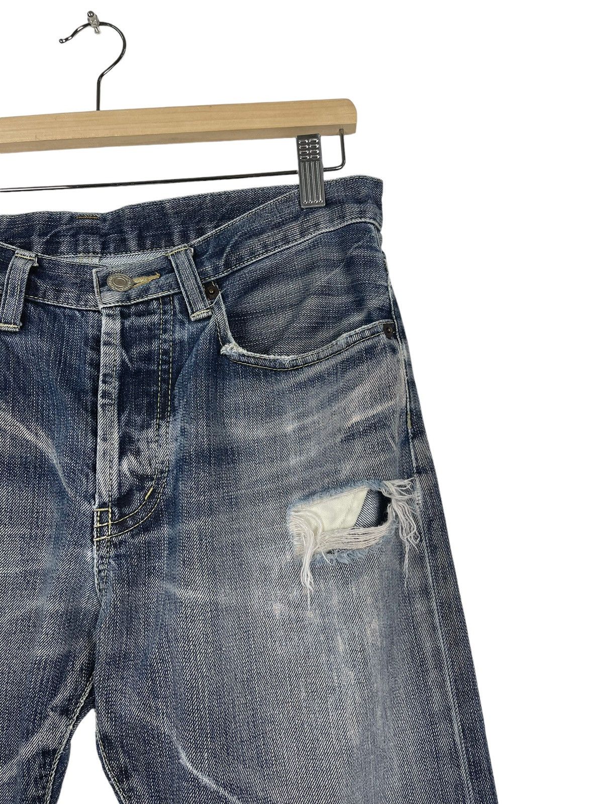 Hysteric Glamour Takeo Kikuchi Ripped Denim Flare Jeans Size US 32 / EU 48 - 10 Thumbnail