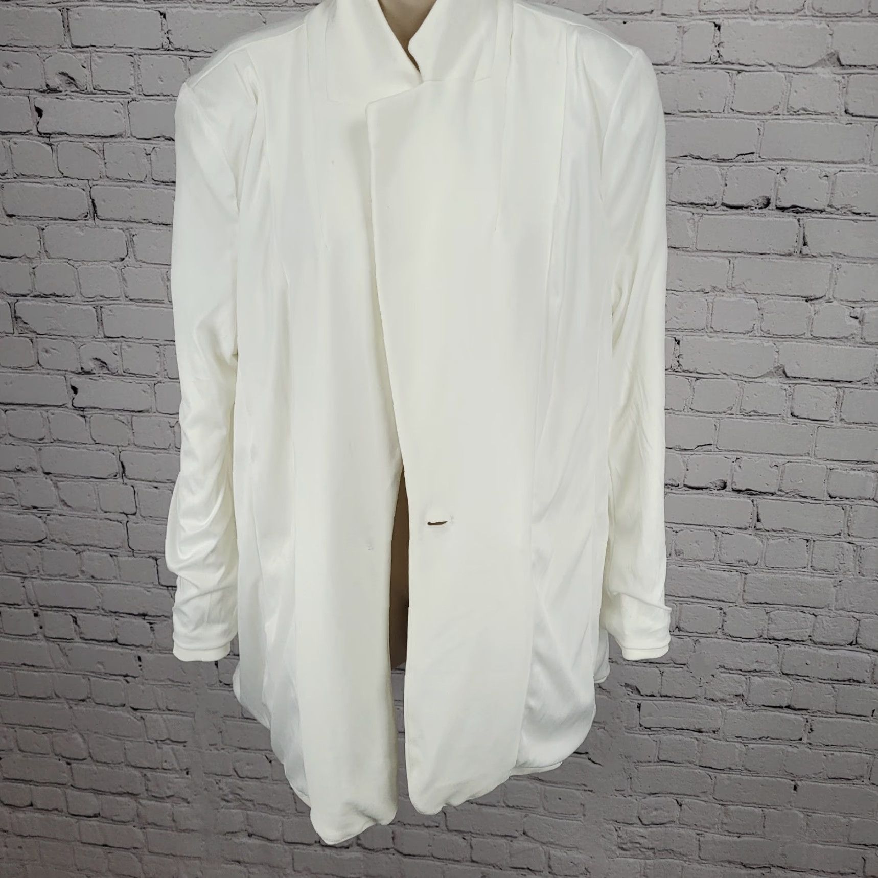 Boston Proper Boston Proper Blazer Women 18 White Notch One-Button Stretch Lined Pant Suit Size XXL / US 16-18 / IT 52-54 - 6 Thumbnail