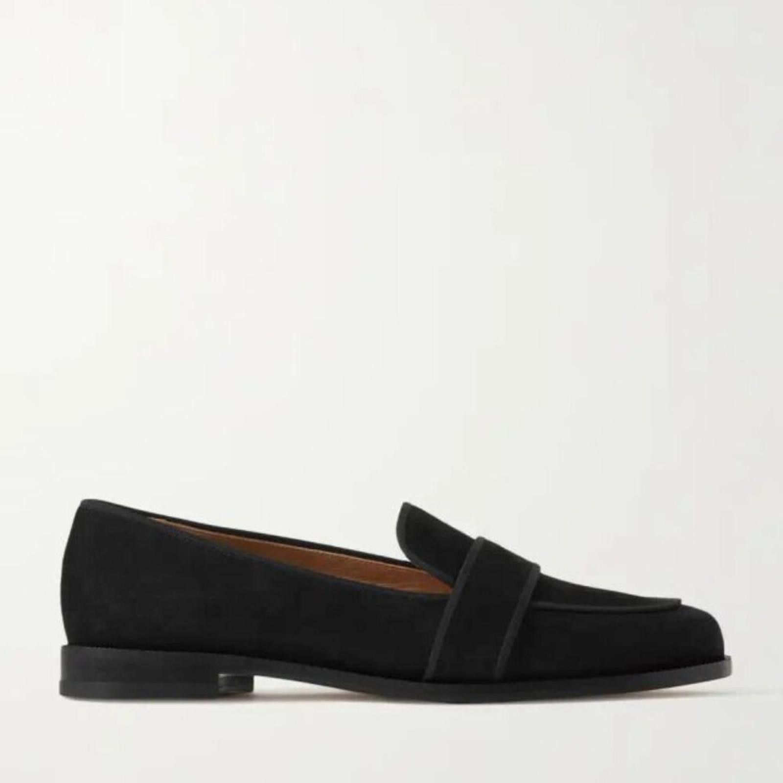 Aquazzura NWT Aquazzura Martin grosgrain-trimmed suede loafers Size US 8 / IT 38 - 1 Thumbnail