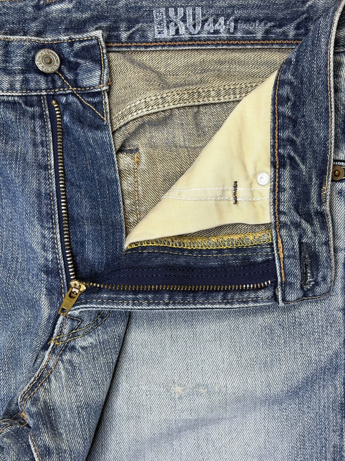Edwin × Japanese Brand Exclusive Vintage Edwin XV Mud Wash Distress Flare Jeans Size US 30 / EU 46 - 9 Thumbnail