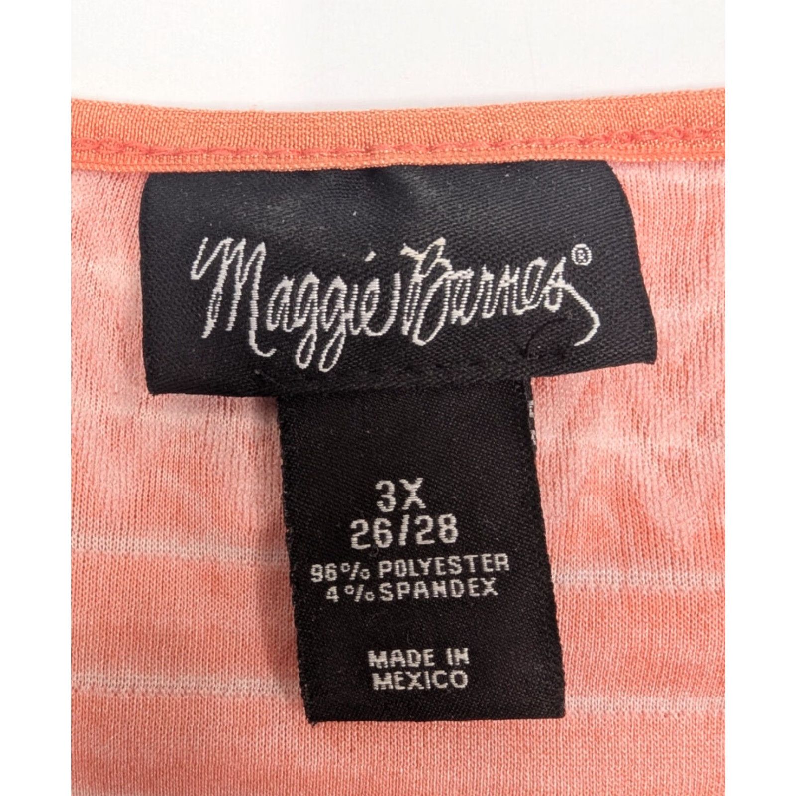 Vintage Maggie Barnes Shirt Woman's 3X Orange Short Sleeve Boho Ruffle Blouse Plus Knit Top Womens Size XXL / US 16-18 / IT 52-54 - 6 Thumbnail