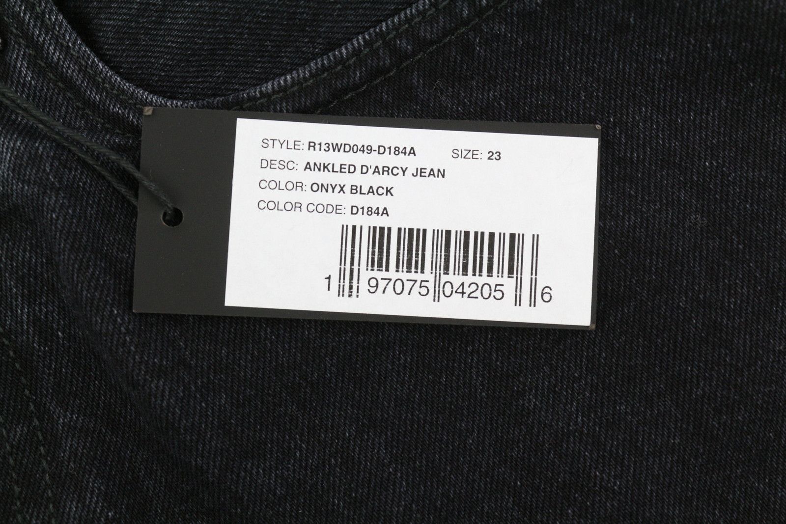 R13 ANKLED D'ARCY 23 Wide Cropped Onix Black 84487 Size 23" - 7 Thumbnail