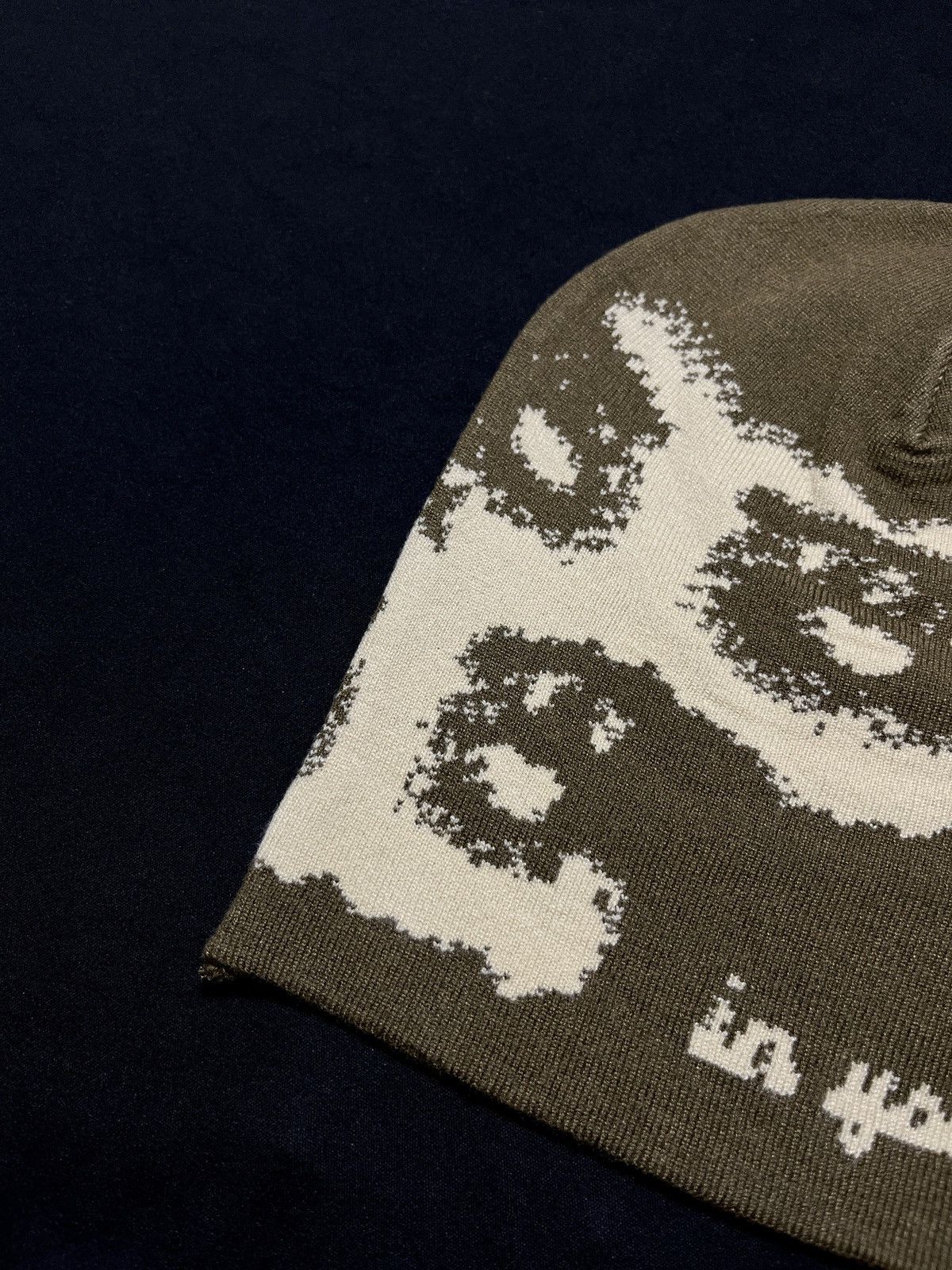 Japanese Brand In Your Eyes Reversible Olive No Cuff Knit Beanie OS Size ONE SIZE - 3 Thumbnail