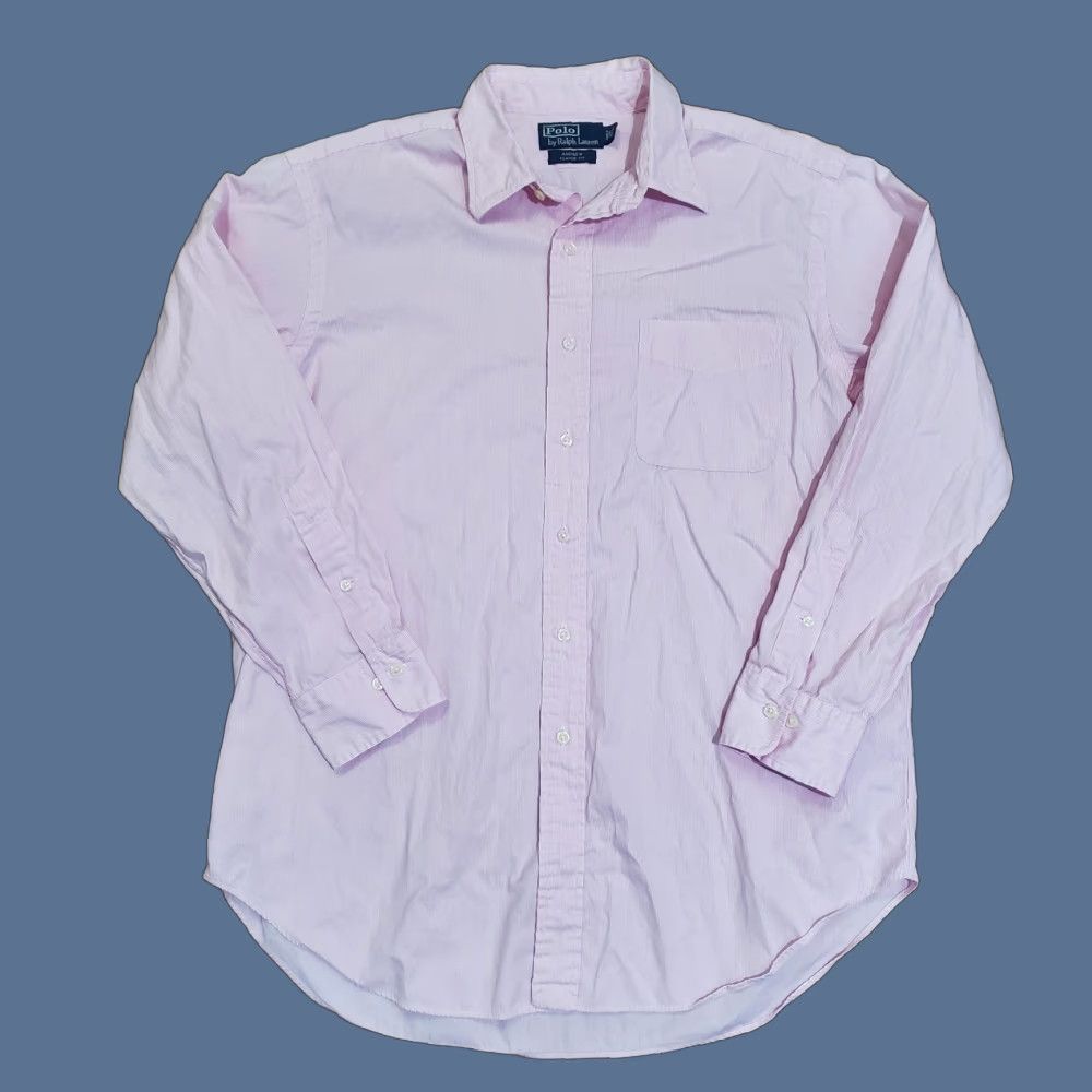 Polo Ralph Lauren Polo Ralph Lauren Shirt Mens 16.5 35/36 Pink White Stripe Andrew Classic Fit Shirt Men 16.5 Neck Long Sleeve Striped Dress Shirt Size US XL / EU 56 / 4 - 1 Thumbnail