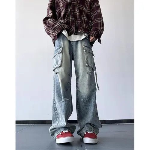 Jean Ripped Holes Cargo jeans Size US 32 / EU 48 - 3 Thumbnail