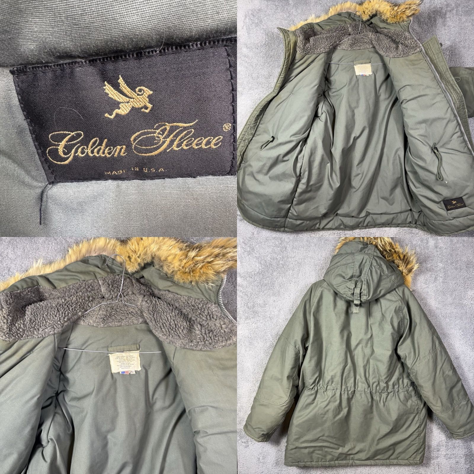 Vintage VINTAGE Spiewak N-3B Parka Mens L Fur Hood Green Chest 50 Insulation Polyester Winter Weathergear Windproof Pockets Size US L / EU 52-54 / 3 - 10 Thumbnail