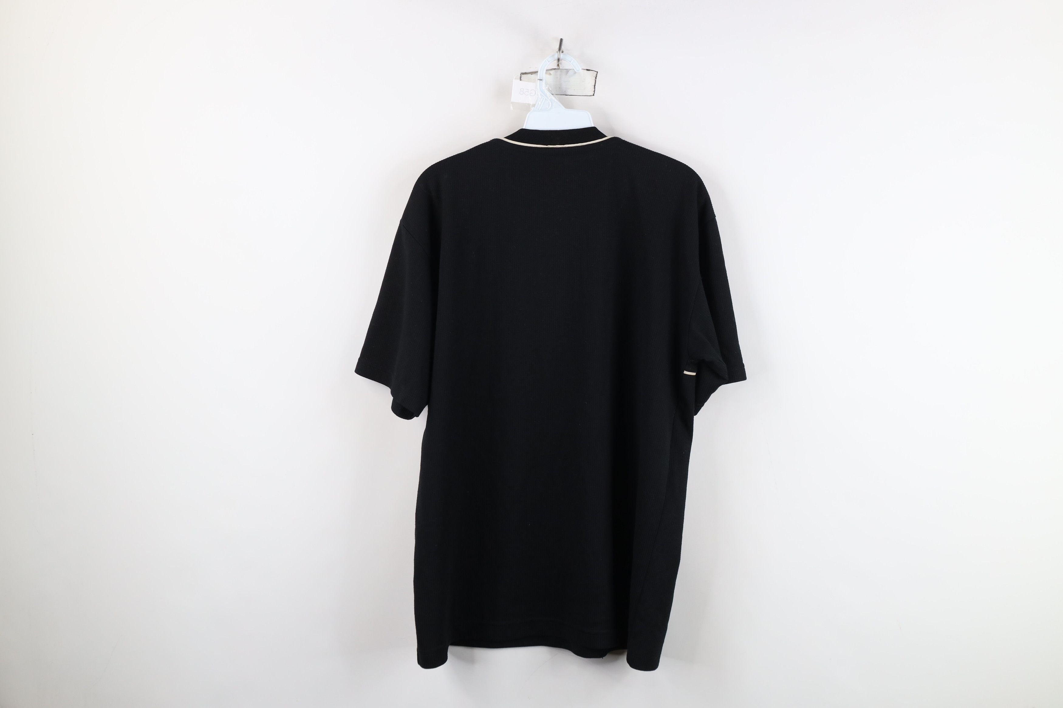 Reebok Vintage 90s Reebok Spell Ribbed Knit V-Neck T-Shirt Black Size US M / EU 48-50 / 2 - 11 Thumbnail