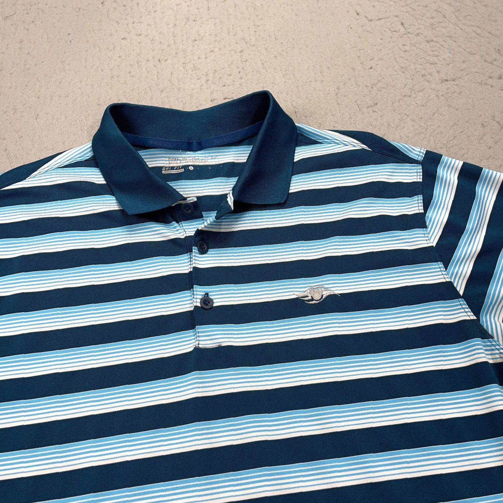 Nike Nike Golf Polo Shirt Mens L Blue Dri-Fit Tour Performance Striped Polo Size US L / EU 52-54 / 3 - 3 Thumbnail