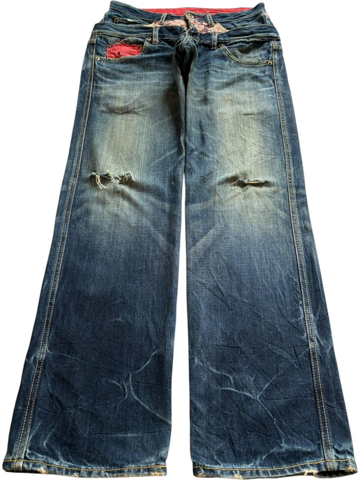 Eternal Vintage Eternal Double Waist Karakuri Style Baggy Jean Size US 31 - 1 Thumbnail