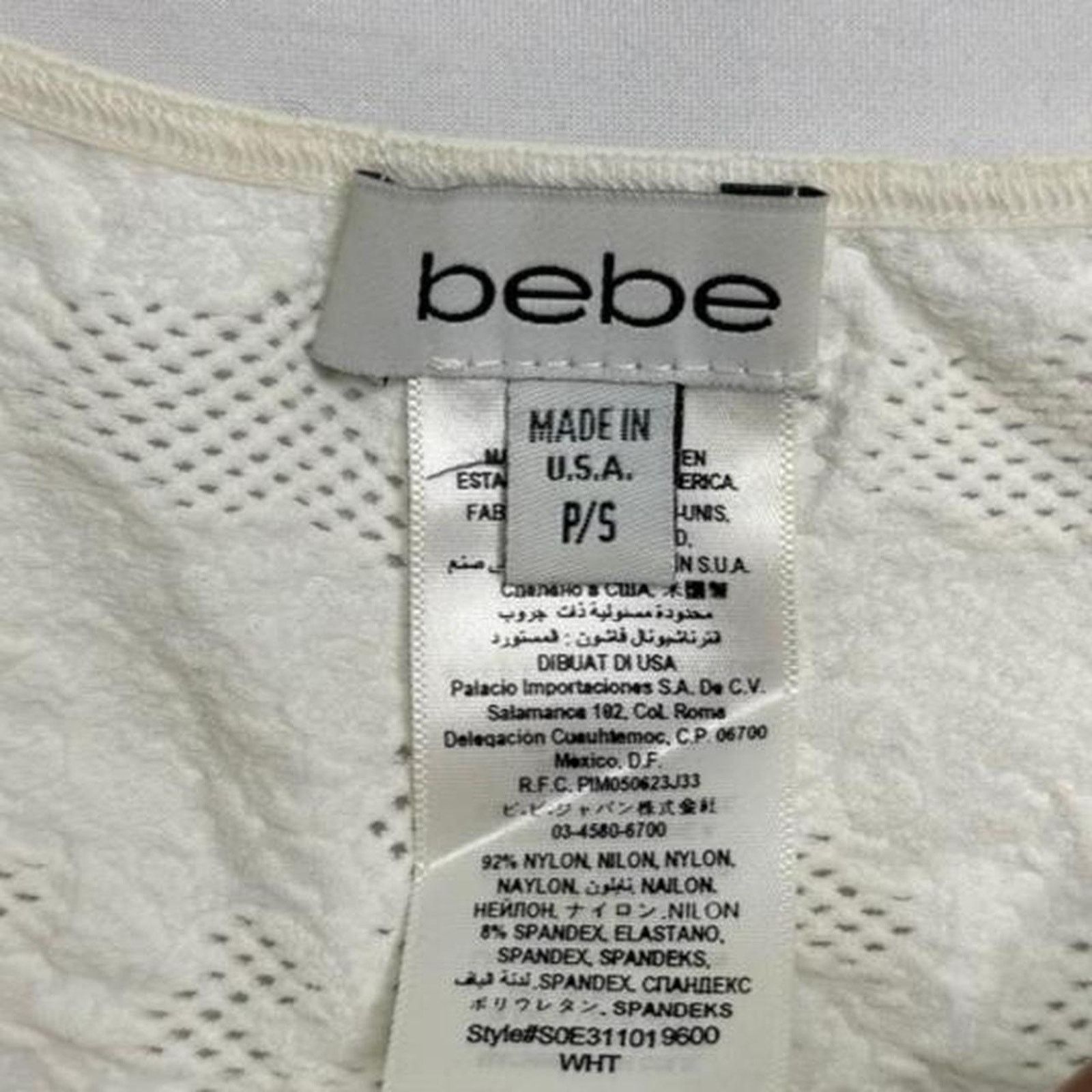 Bebe Bebe white embroidered fitted lace top Size S Size S / US 4 / IT 40 - 5 Thumbnail